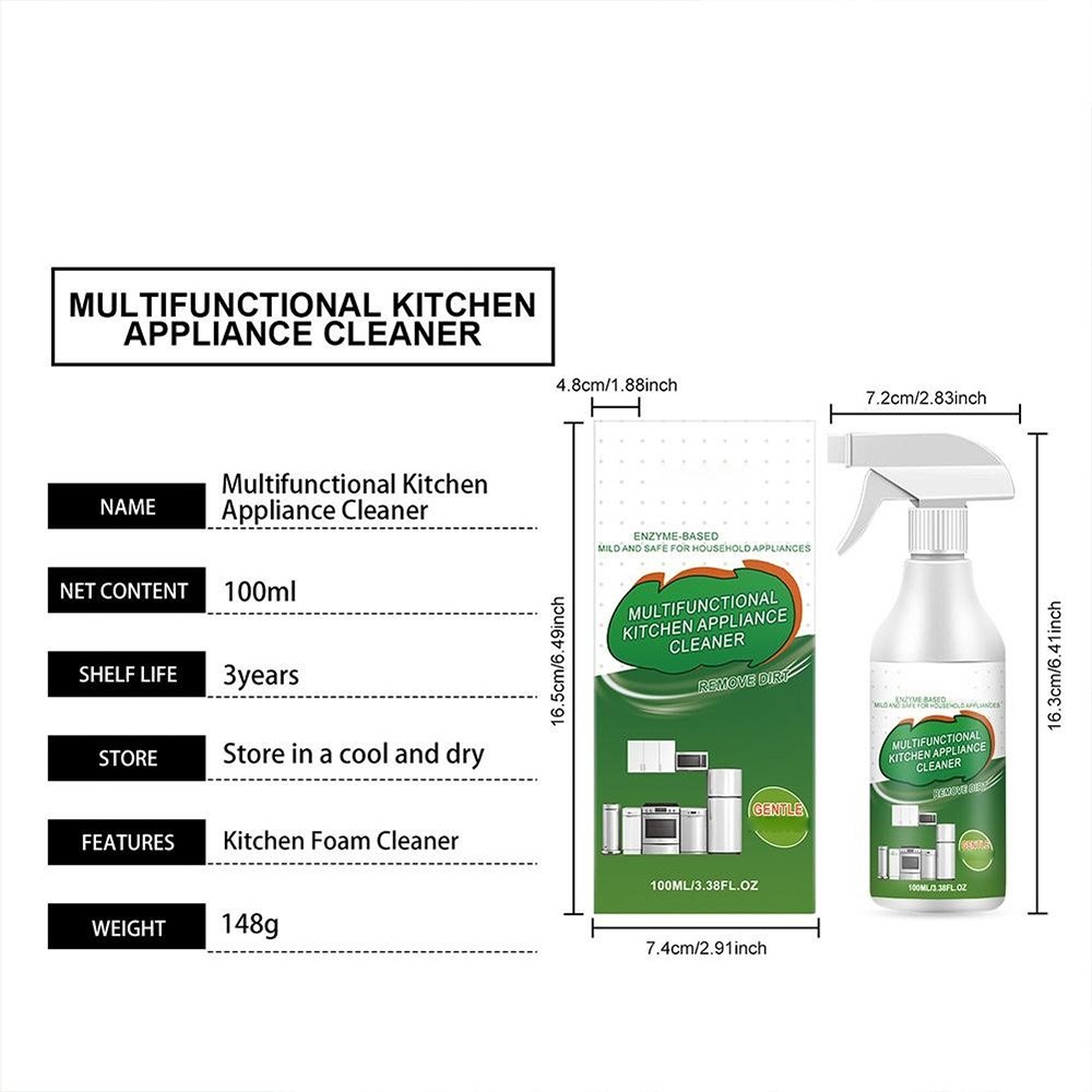 Multifunctional Kitchen Appliance Cleaner, Heavy Oil Stain Remover Cleaner Spray