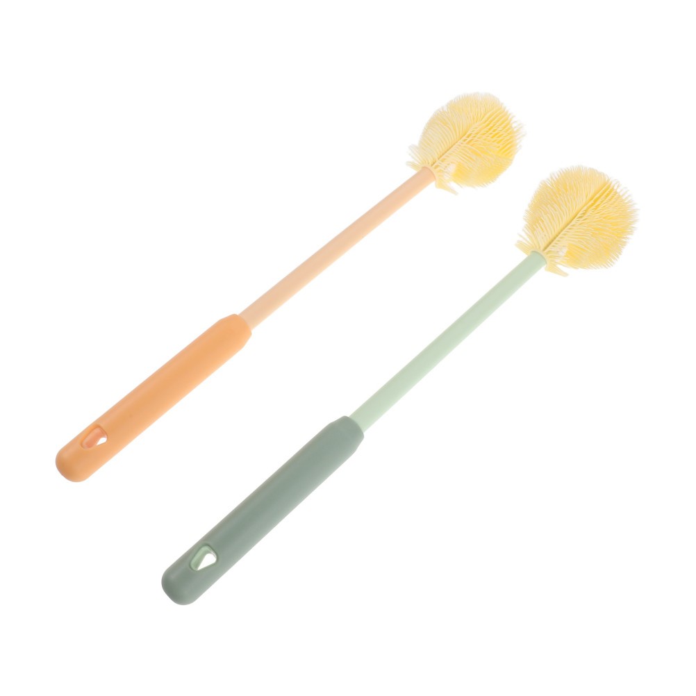 2Pcs Reusable Silicone Baby Bottle Cleaner Long Handle Brush for Home Use