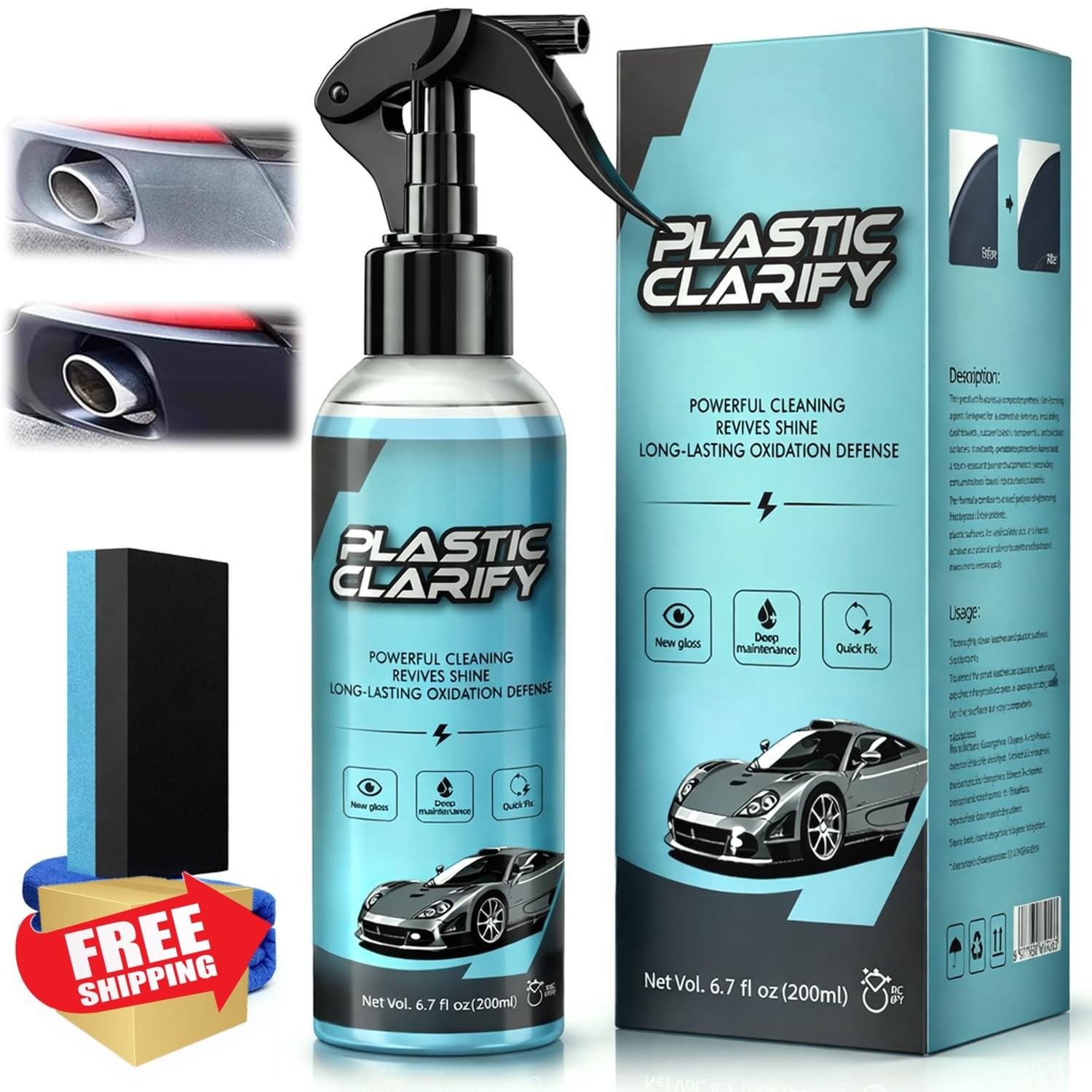 Car Trim Plastic Restorer Polish for Faded Plastic, Vinyl, Rubber 200ml