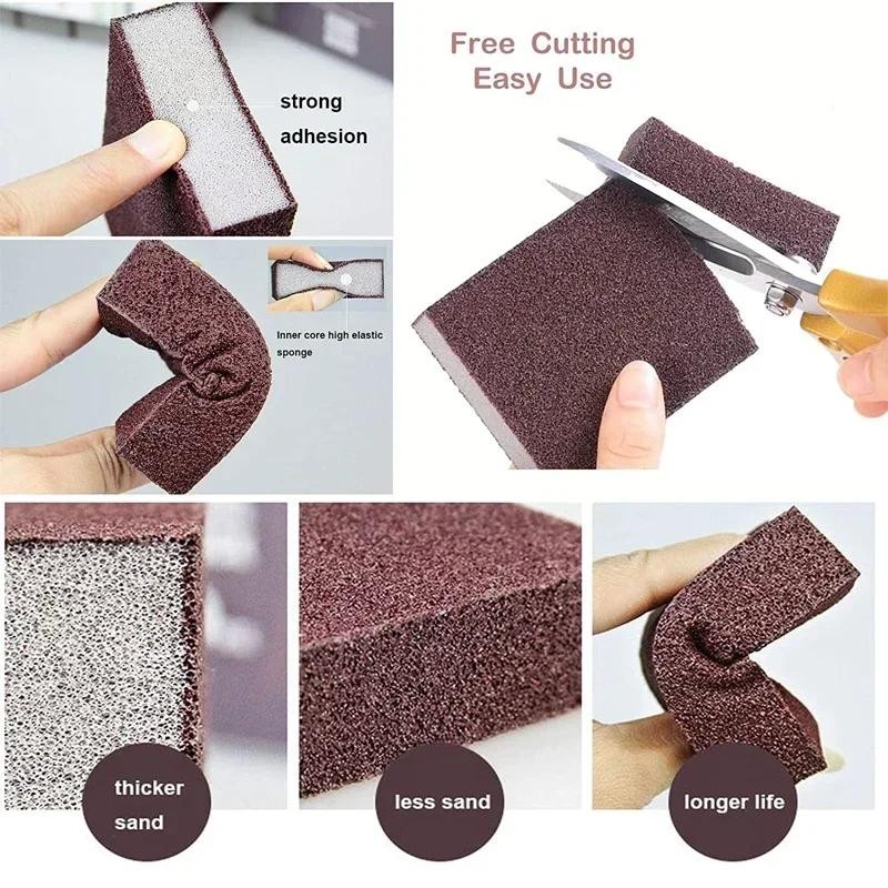 1/10pcs Rust Remove Sponge Carborundum Eraser Household Cleaning Brush Descaling
