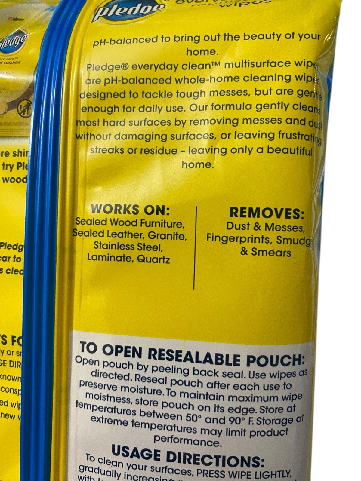 Pledge Everyday Clean Multi-Surface Wipes 25 Wipes Fresh Citrus 5 Packs New