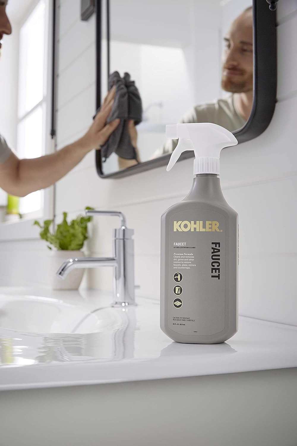 KOHLER K-EC23723-NA Faucet Cleaner, Kitchen and Bathroom Cleaner, Streak Free Sh