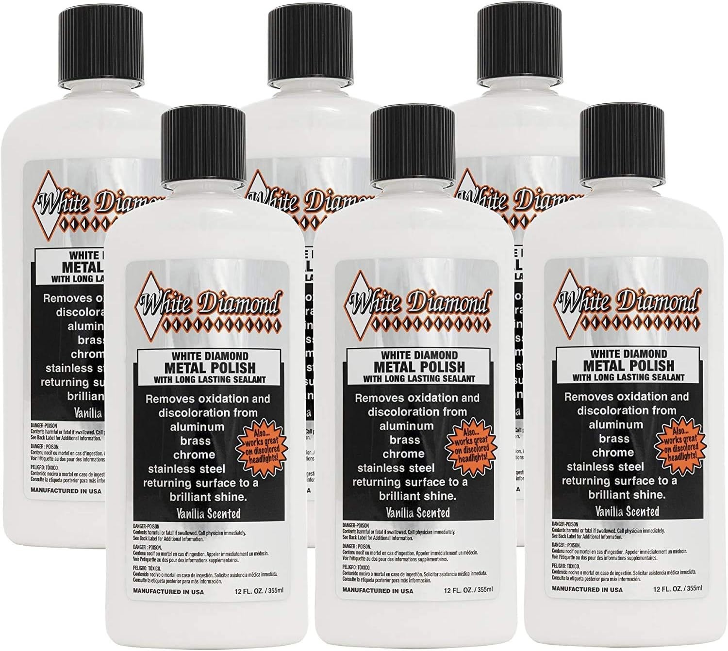 Metal Polish 6pk: Shine Stainless Steel, Brass, Chrome, Gold, Silver, Auto, J…