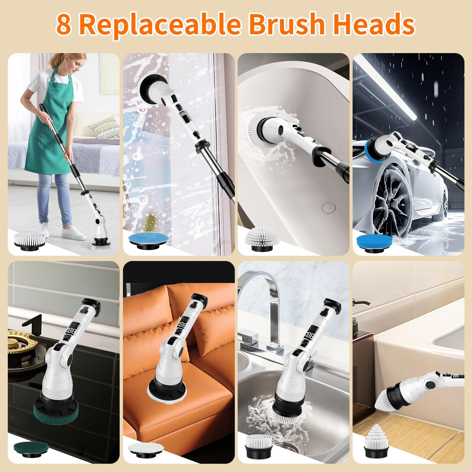 Electric Spin Scrubber, Power Electric Scrubber for Cleaning, Shower Cordless…