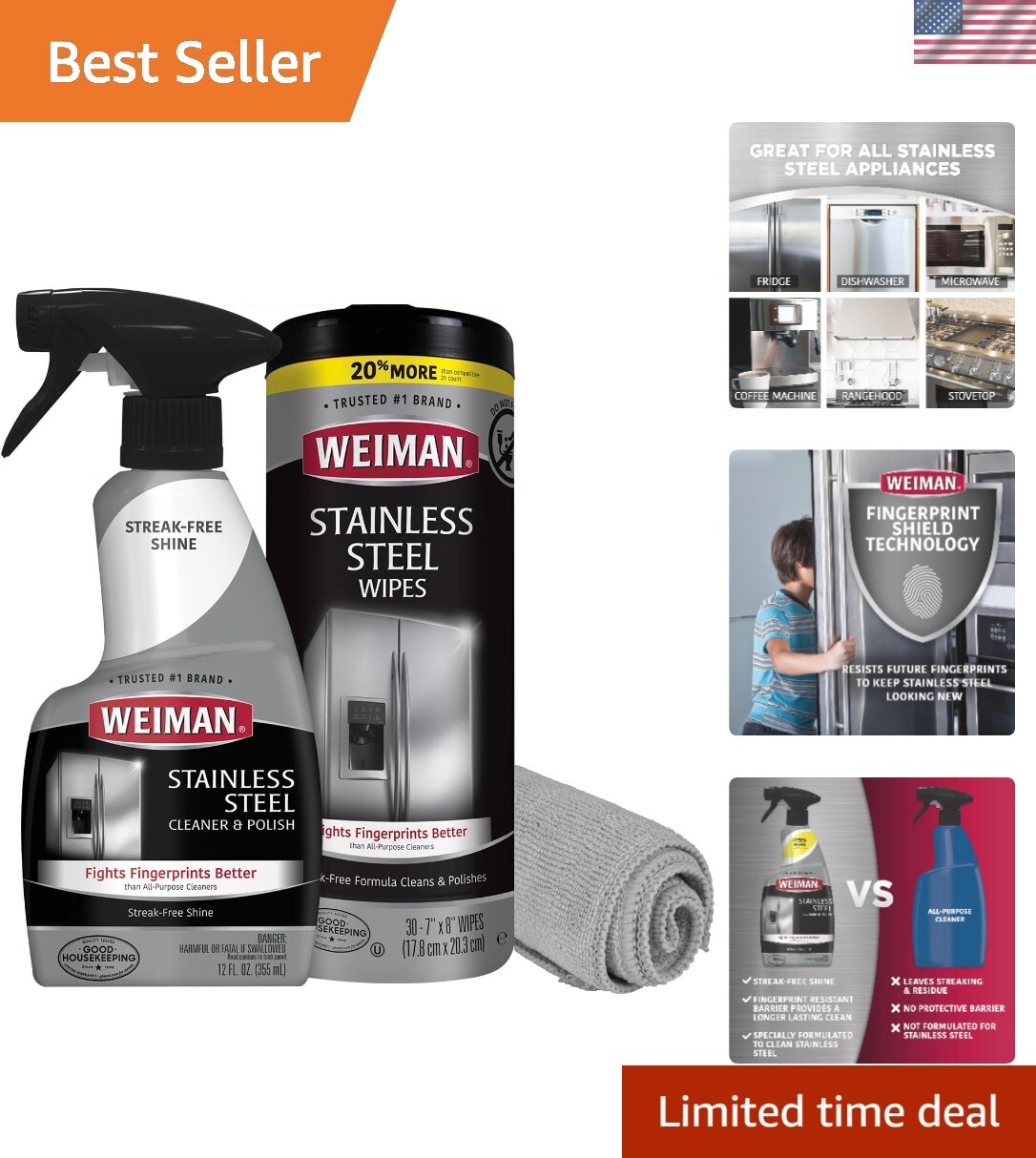 Effortless Stainless Steel Care: Cleaner Kit for Appliances – Streak-Free Finish