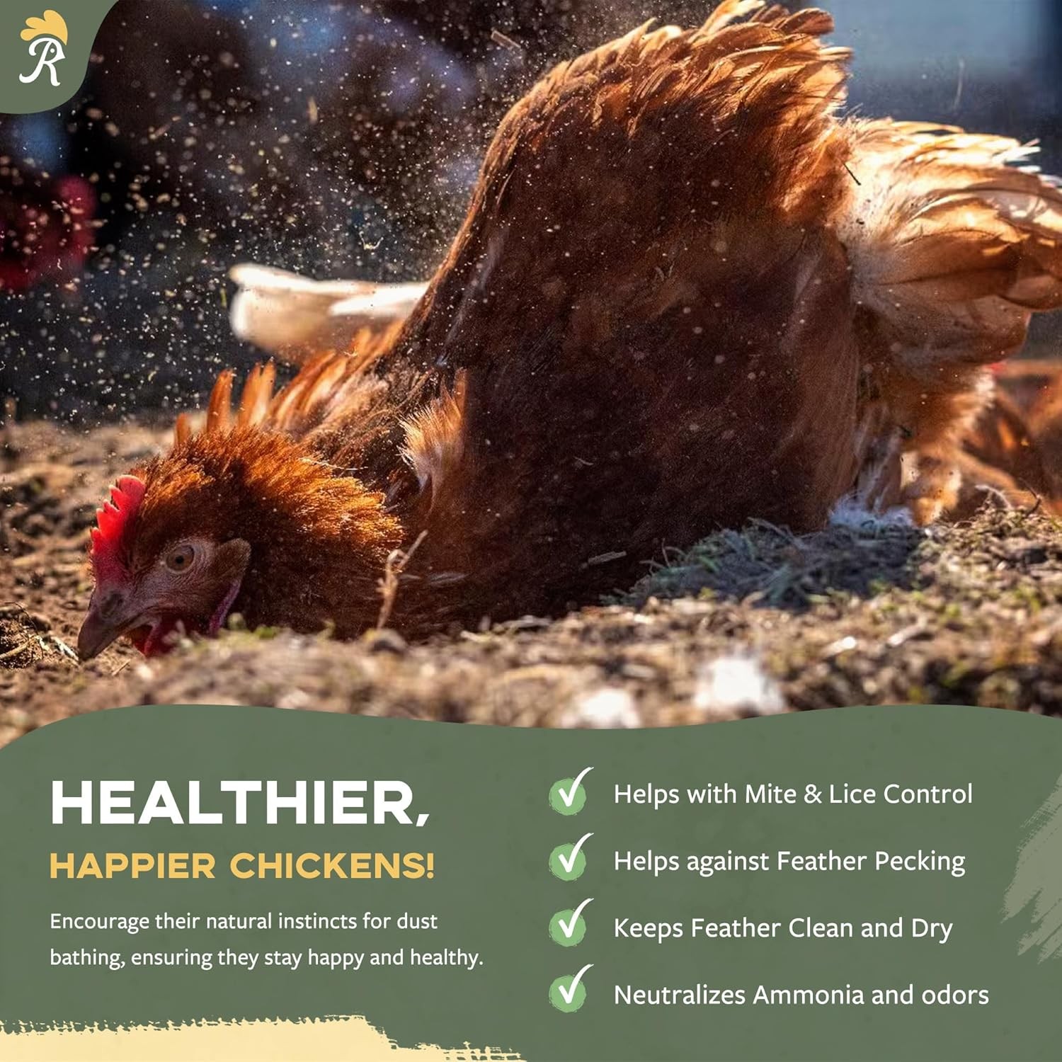 USA Made 7lbs Natural Chicken Dust Bath Kit for Hens and Chickens