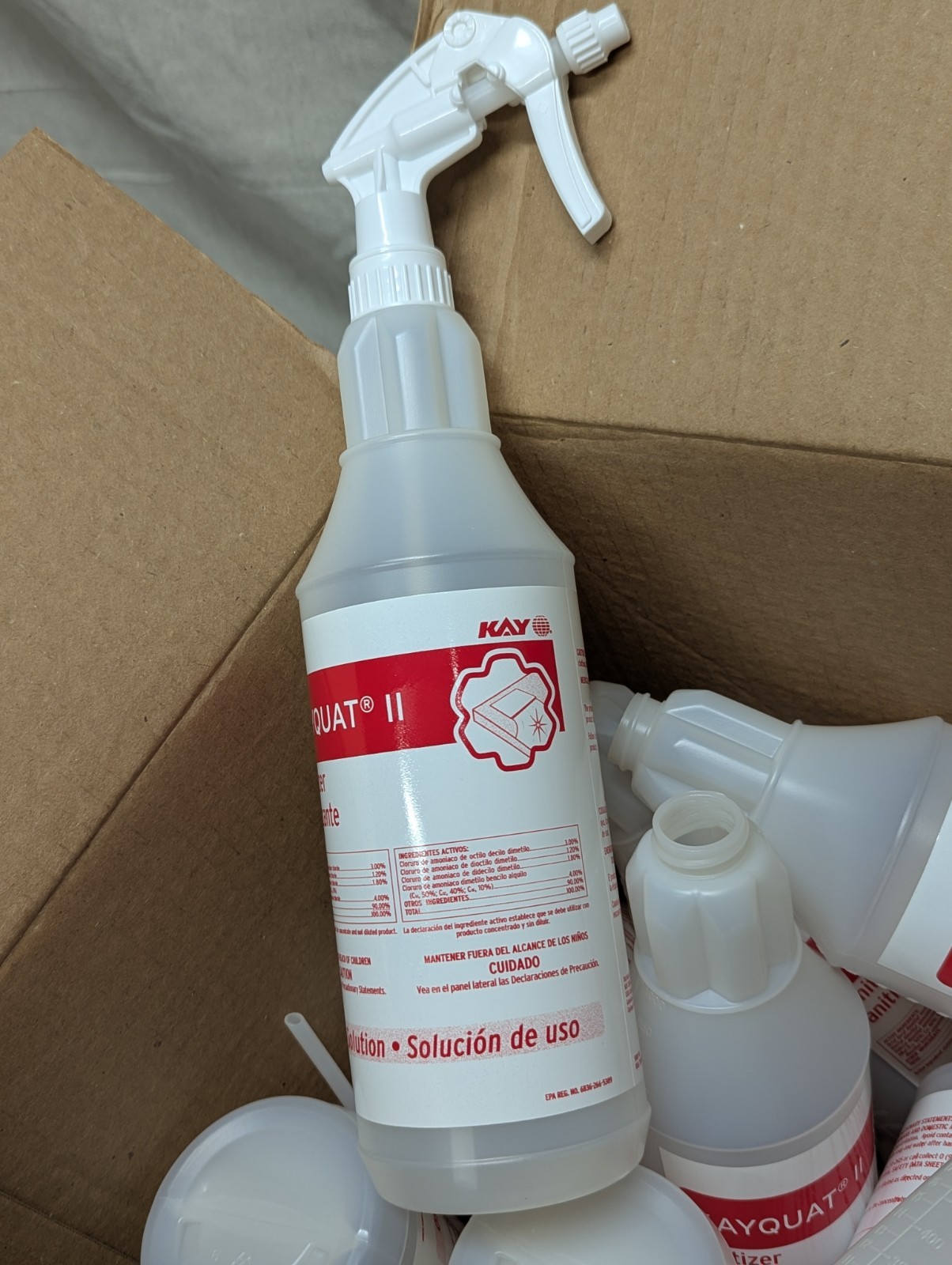 Kay Kayquat II 32oz. Plastic Trigger Spray Bottles Commercial 12 pk Empty