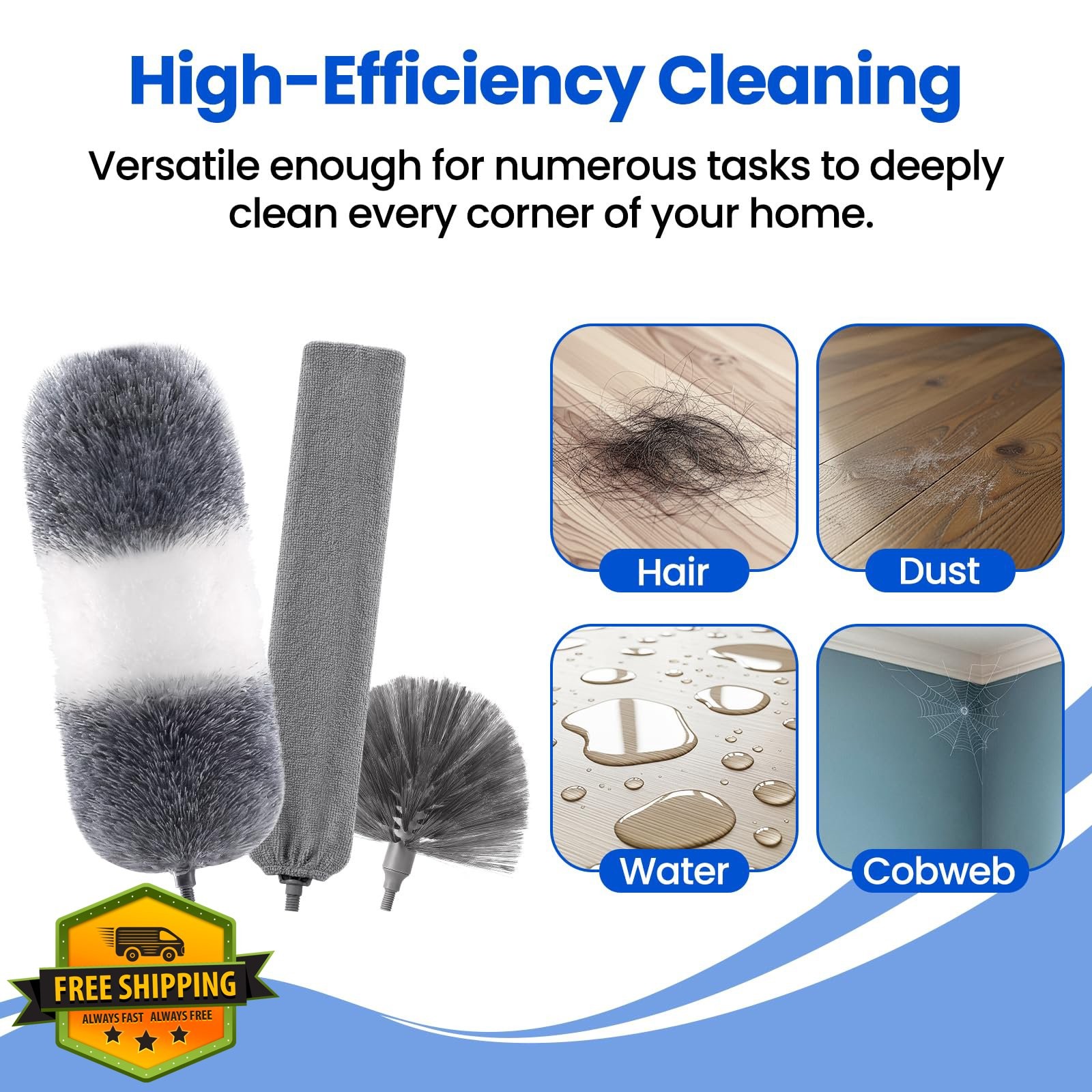VITEVER Extra-Long Dusters Kit Extension Pole Microfiber