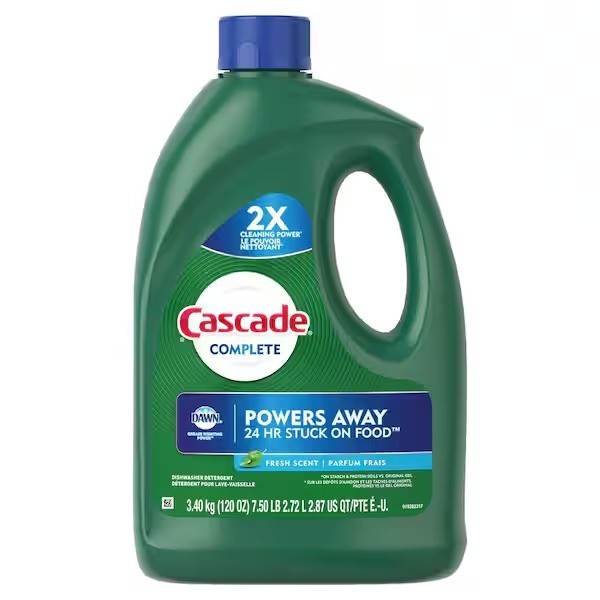 Cascade Complete Gel + Oxi Dishwasher Detergent 120 fl oz Powerful Cleaning