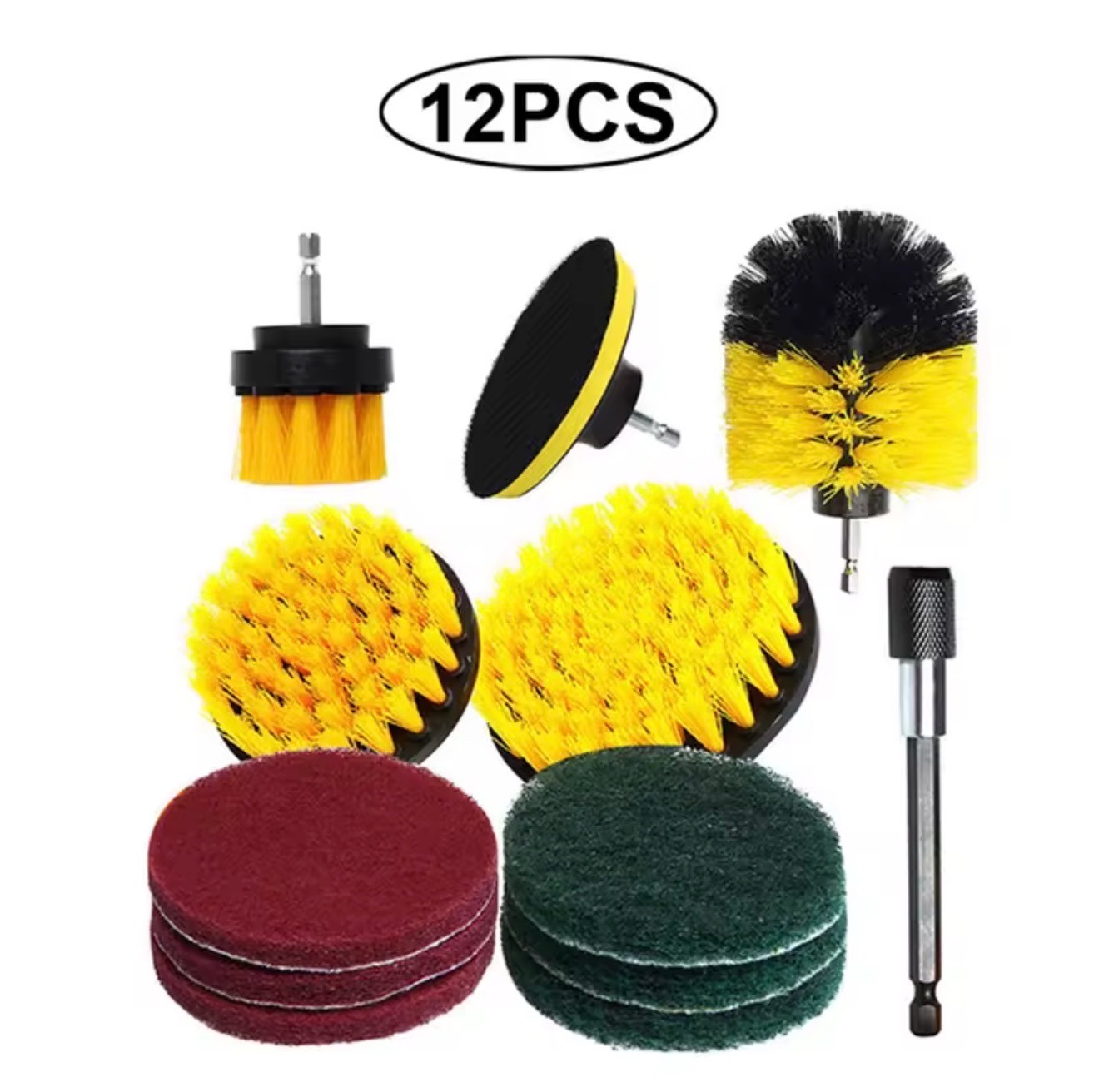 3 To 26 Brush Attachments Set Scrub Pads Sponge Power Scrubber Wash Cleaning Kit