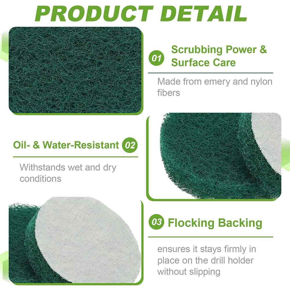 1″-7″ Drill Power Brush Tile Scrubber Scouring Pads Cleaning Pad 240-3000 Grit