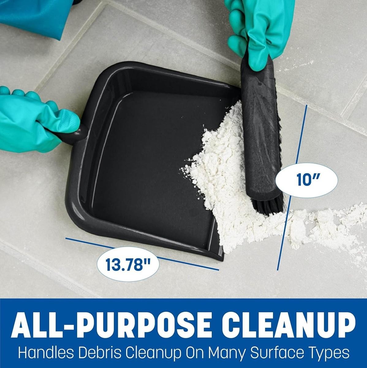 10″ Wide Dustpan Durable Heavy-Duty Plastic for Home Office & Commercial Areas