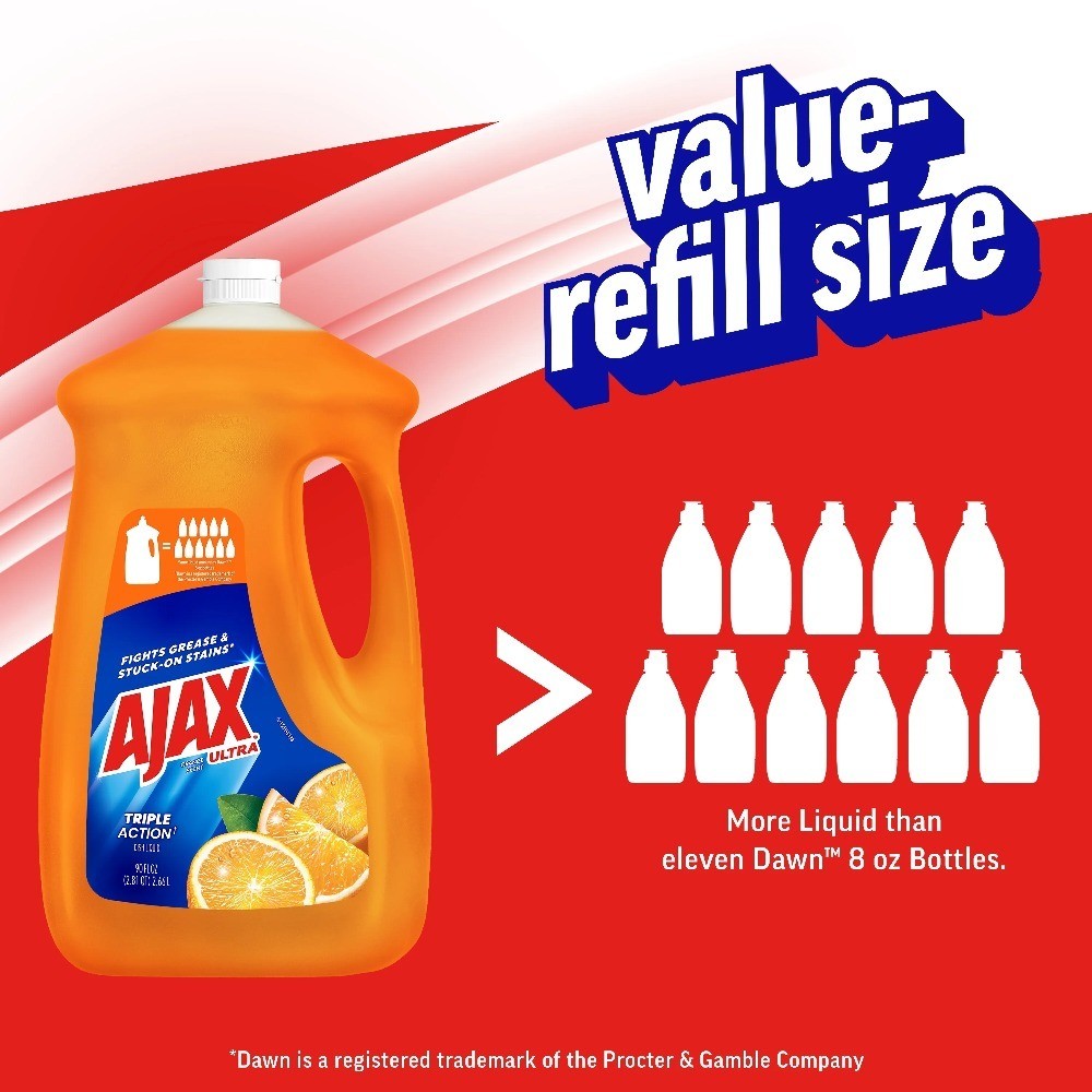 Ultra Triple Action Dishwashing Liquid Soap Orange Scent 90 Fl Oz