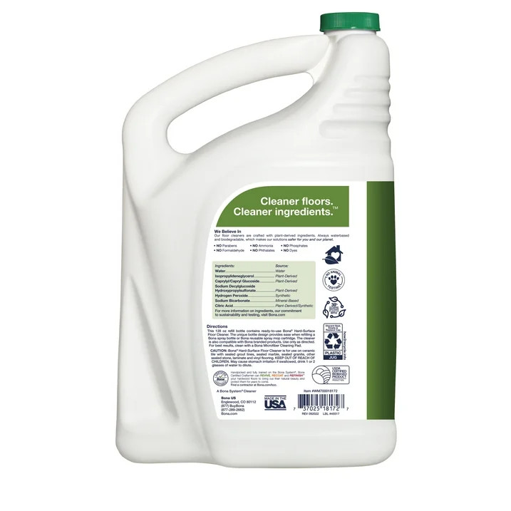 Bona Multi-Surface Floor Cleaner Refill Unscented 128 fl oz Stone Tile Vinyl