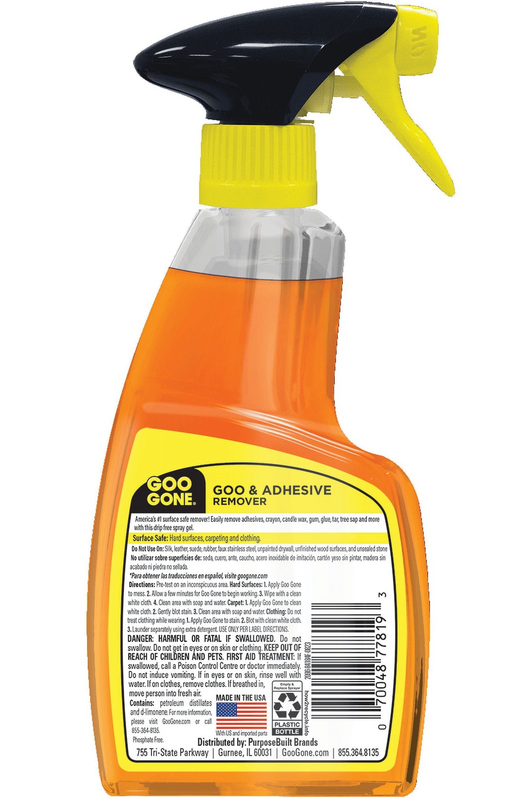 2 pack GOO GONE Original ADHESIVE Glue Gum Remover Citrus & Surface Safe 12Oz