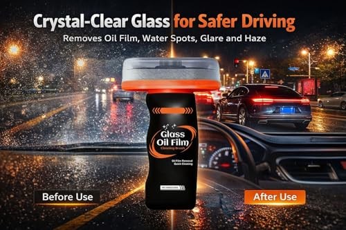 Oil Film Cleaning Brush for Car Windshield, 100g Glass Oil Film Remover with