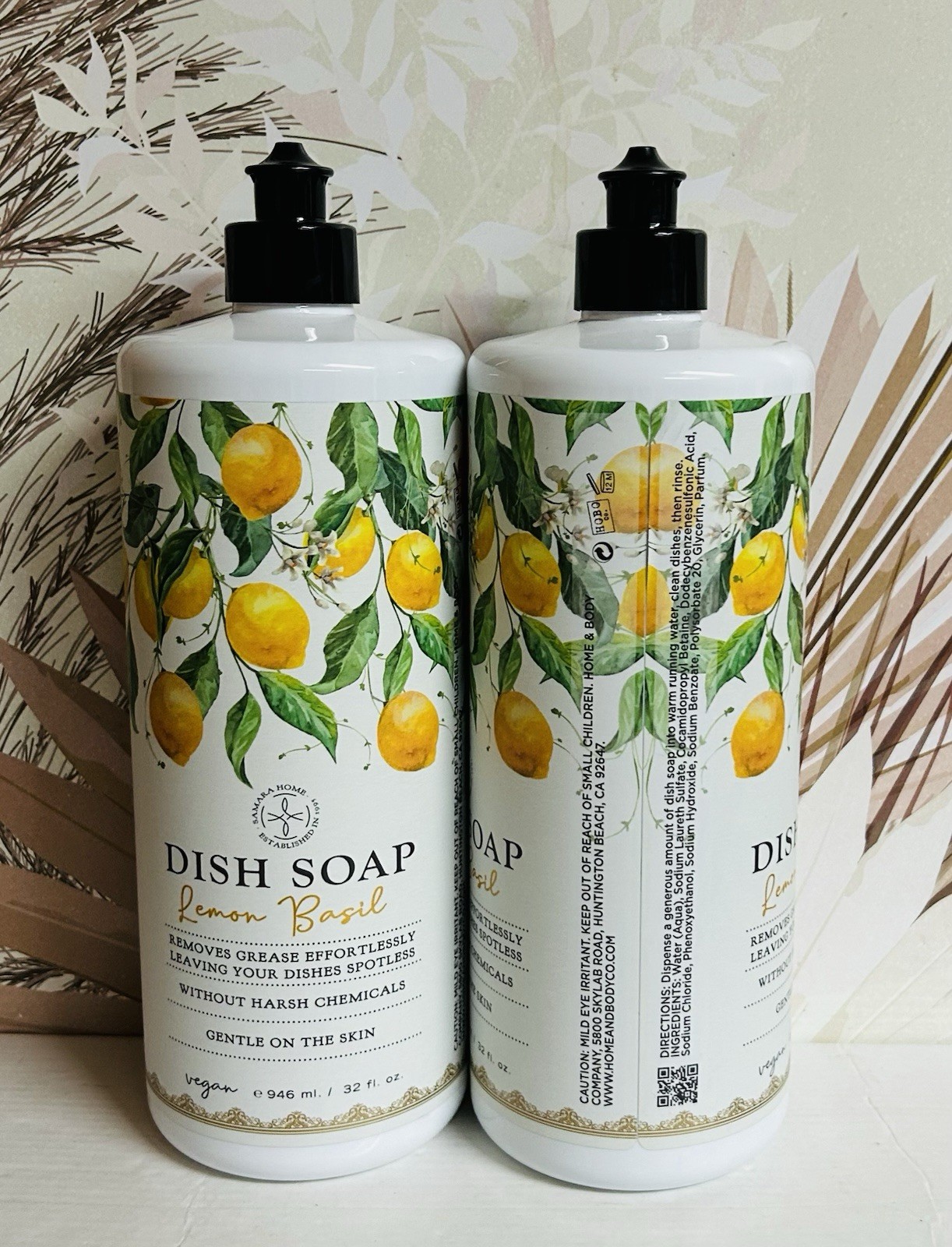 2-Pack Lemon Basil Dish Soap 32 fl oz Each