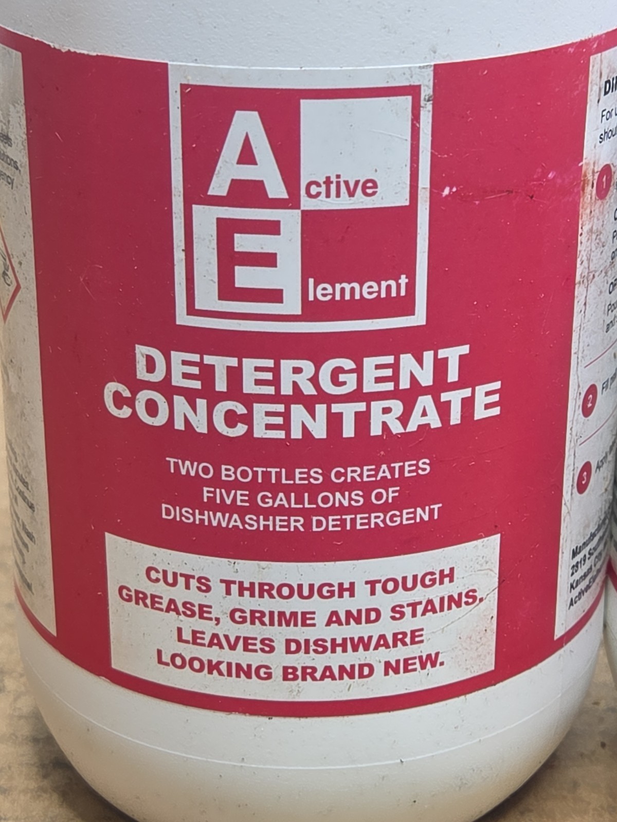 AE Commercial Dishwasher Detergent – Active Element – Makes One 5 Gallon Pail –