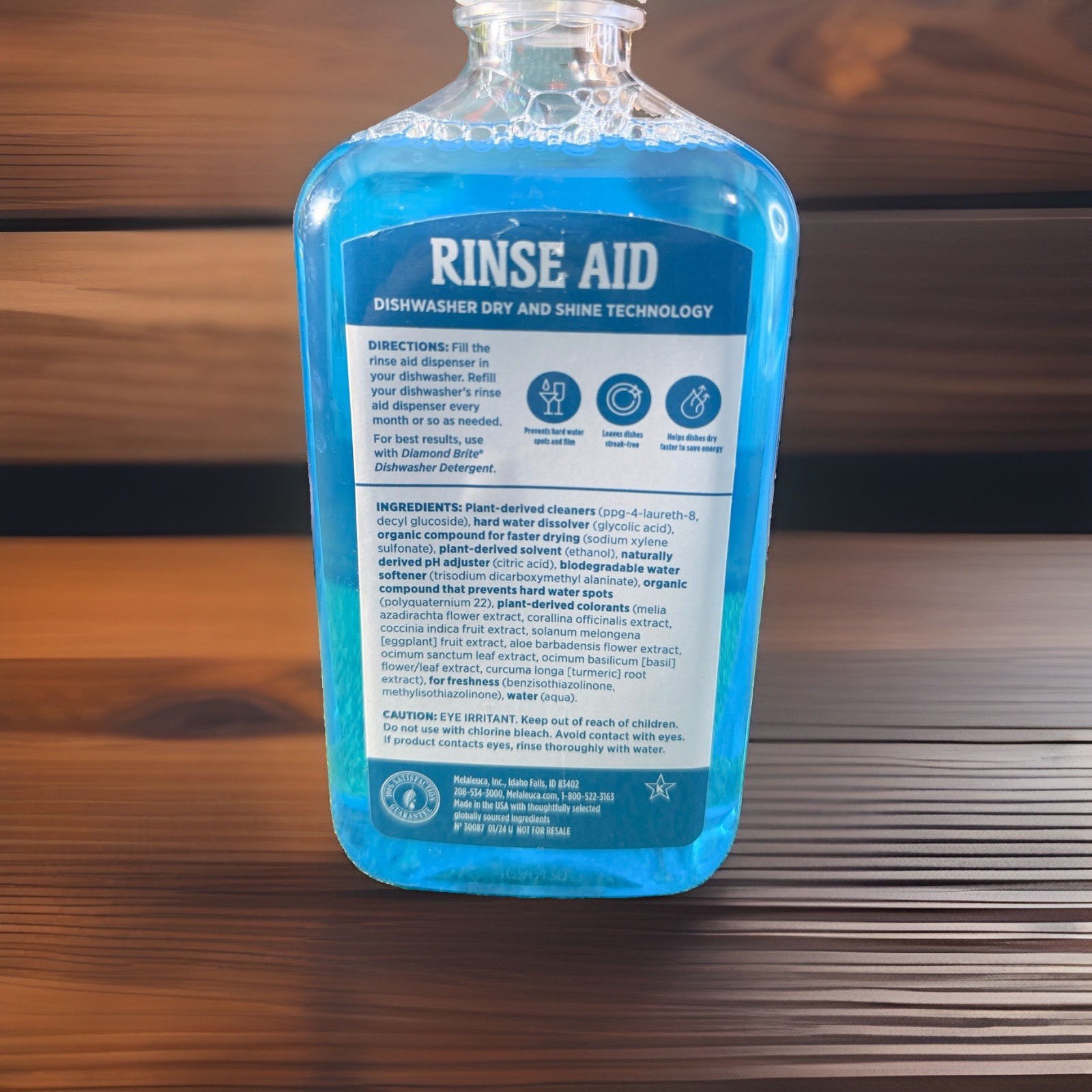 Melaleuca EcoSense Rinse Aid 16 fl oz Blue Dishwasher Dry & Shine – Brand New