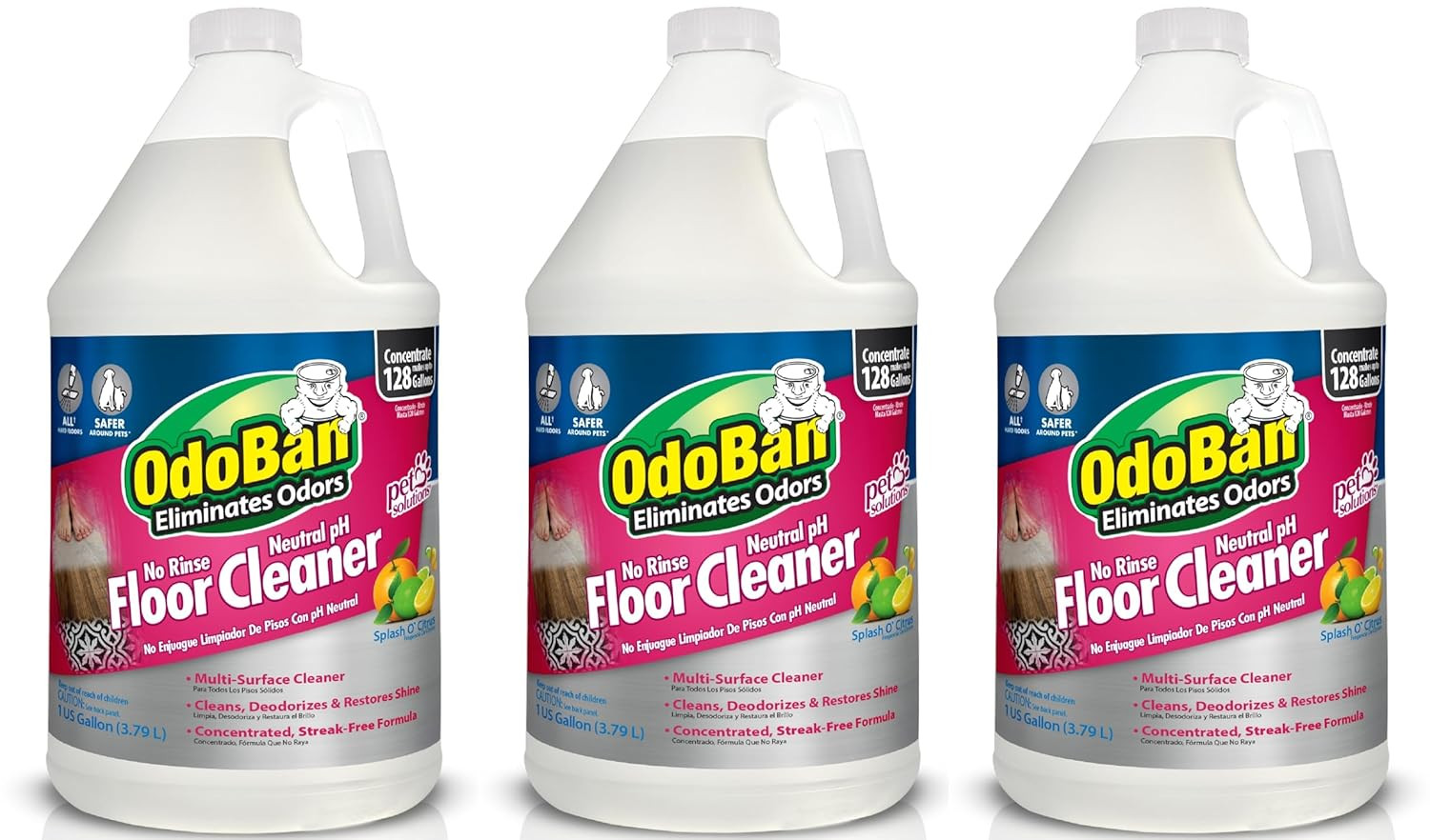Odoban Pet Solutions No Rinse Neutral Ph Floor Cleaner Concentrate, Made in the