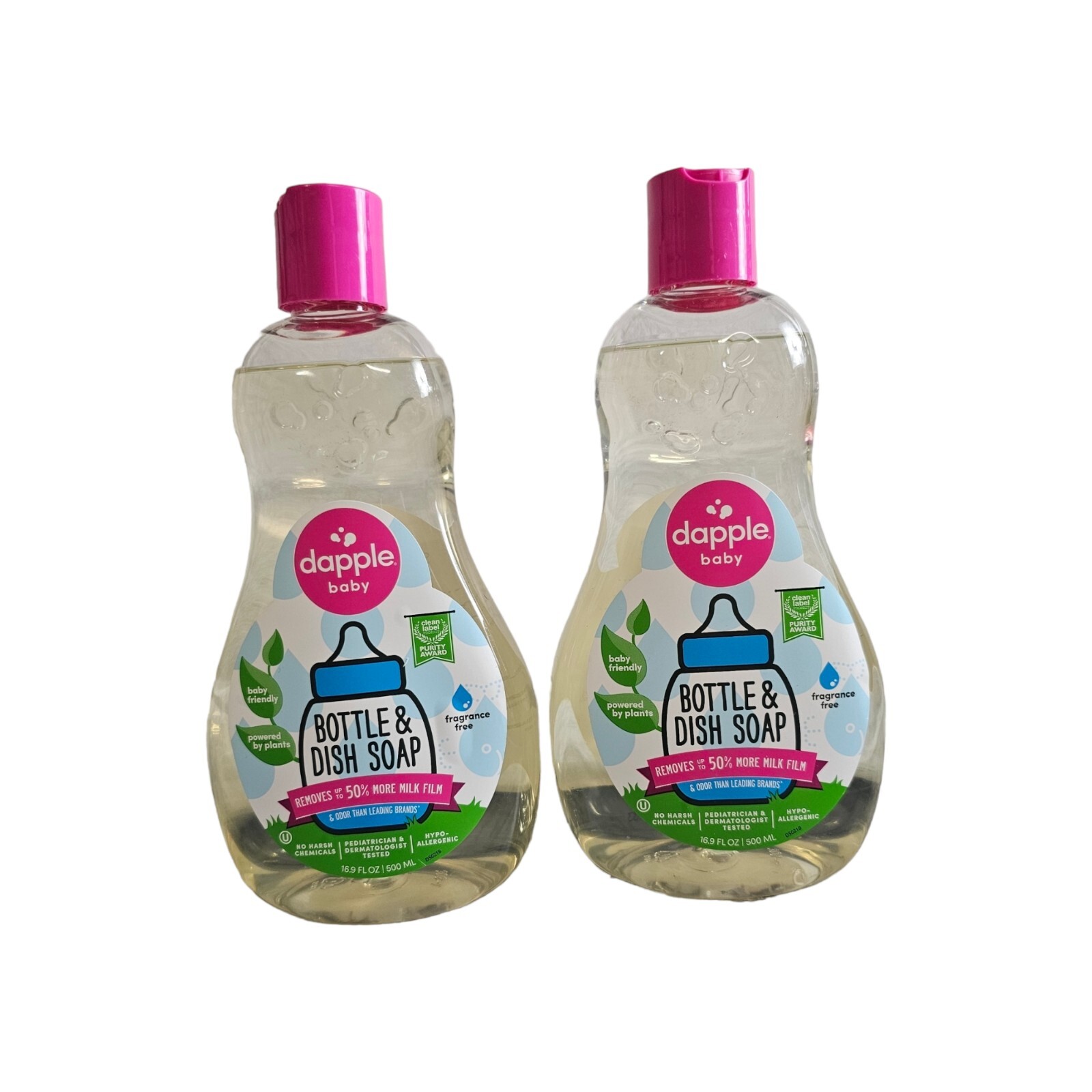 2 Dapple 16.9 FL Oz Baby Bottle and Dish Liquid Fragrance
