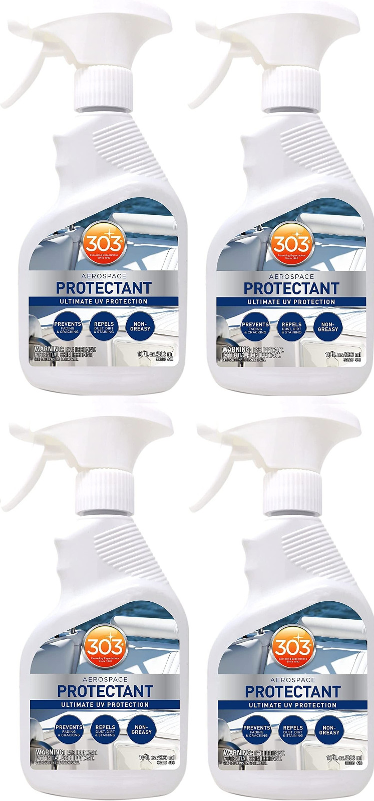 4 PACK 303 Aerospace Protectant 10 OZ Spray VINYL RUBBER PLASTIC LEATHER BOAT