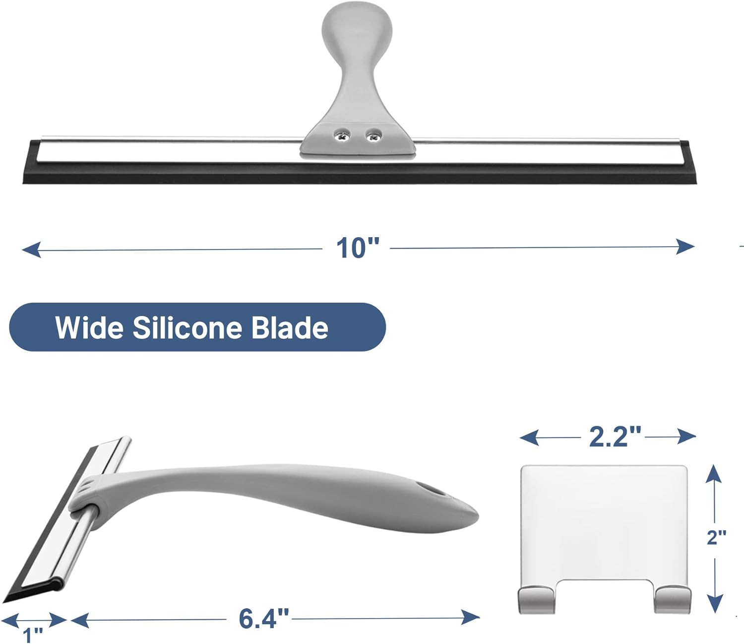 Amazerbath Squeegee for Shower Glass Door, All-Purpose Squeegee with Hook for Sh