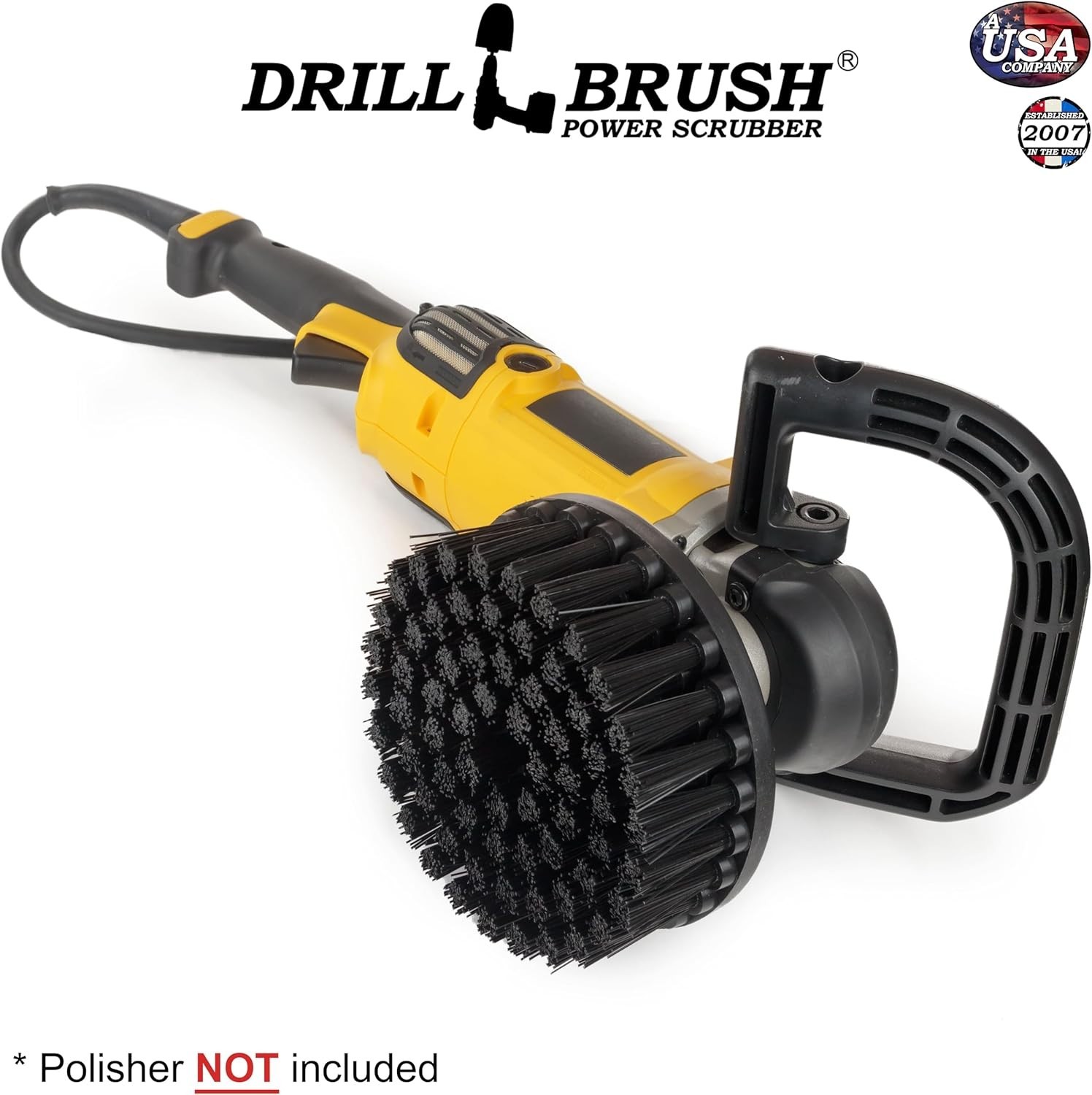 Outdoor Concrete Brush – Driveway Cleaner Scrub Brush for Rotary Polisher – 7…