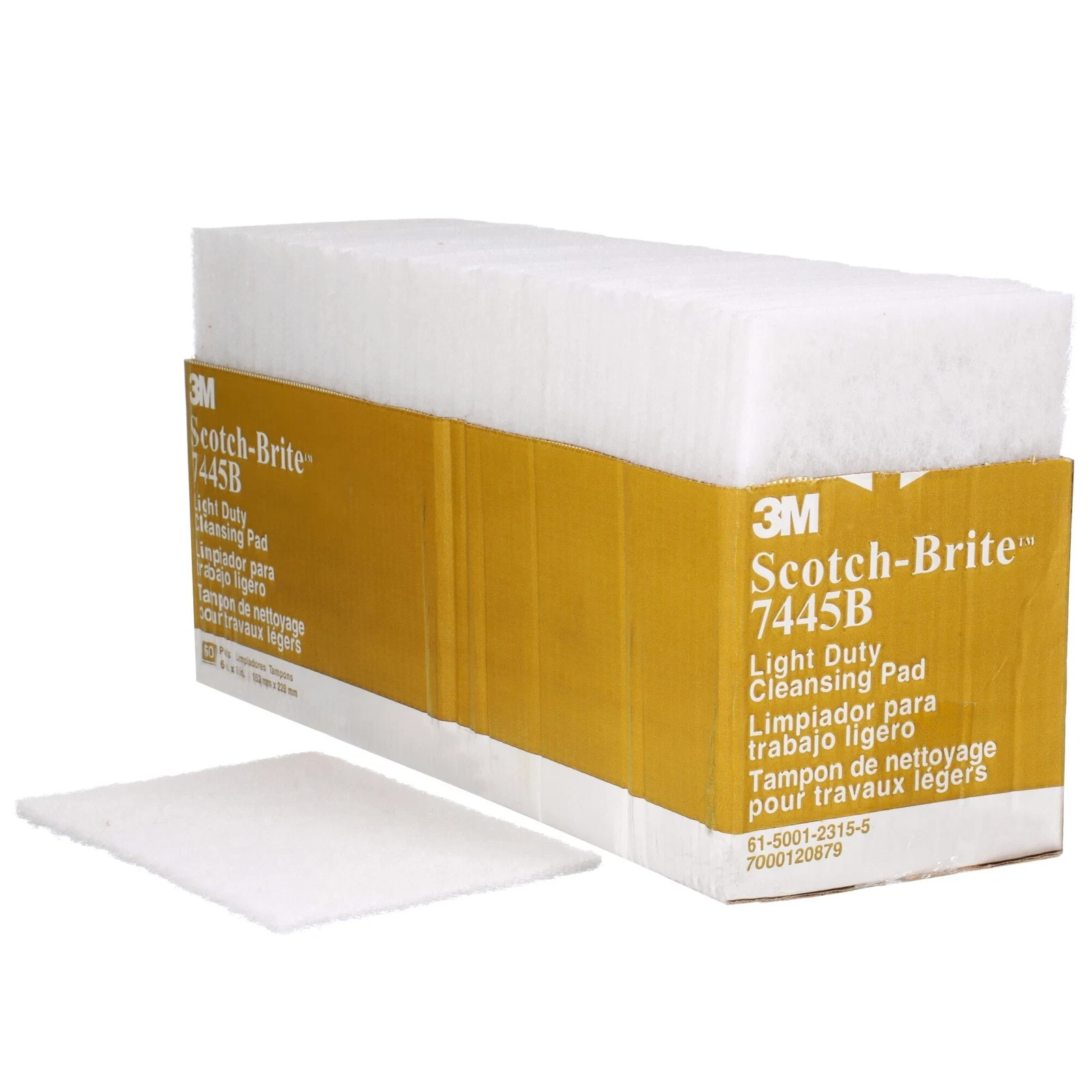 Scotch-Brite™ Light Cleansing Hand Pad 7445B, 6 in x 9 in, 60 ea/Case, Bulk