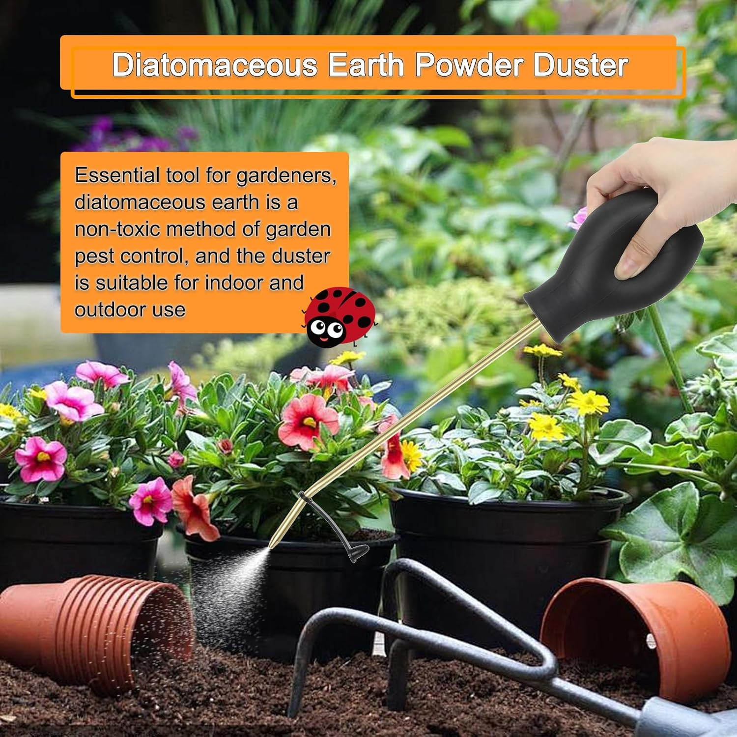 Diatomaceous Earth Duster, Powder Sprayer, Garden Duster Applicator Dispenser wi
