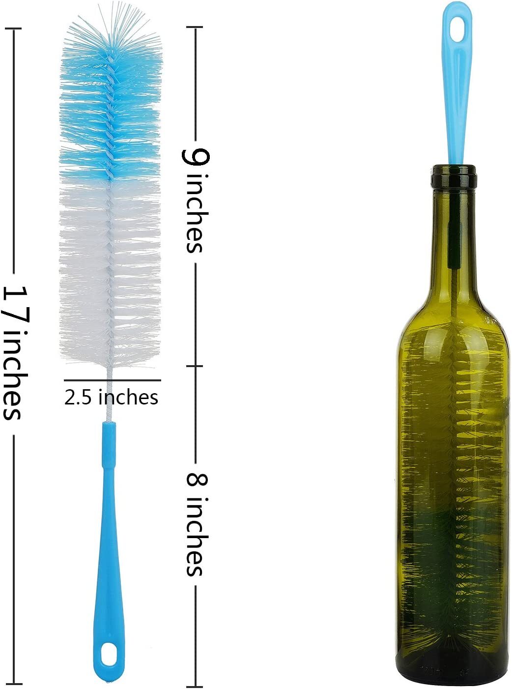 17In Extra Long Bottle Cleaning Brush Cleaner for Washing Narrow Neck Beer/ Wine