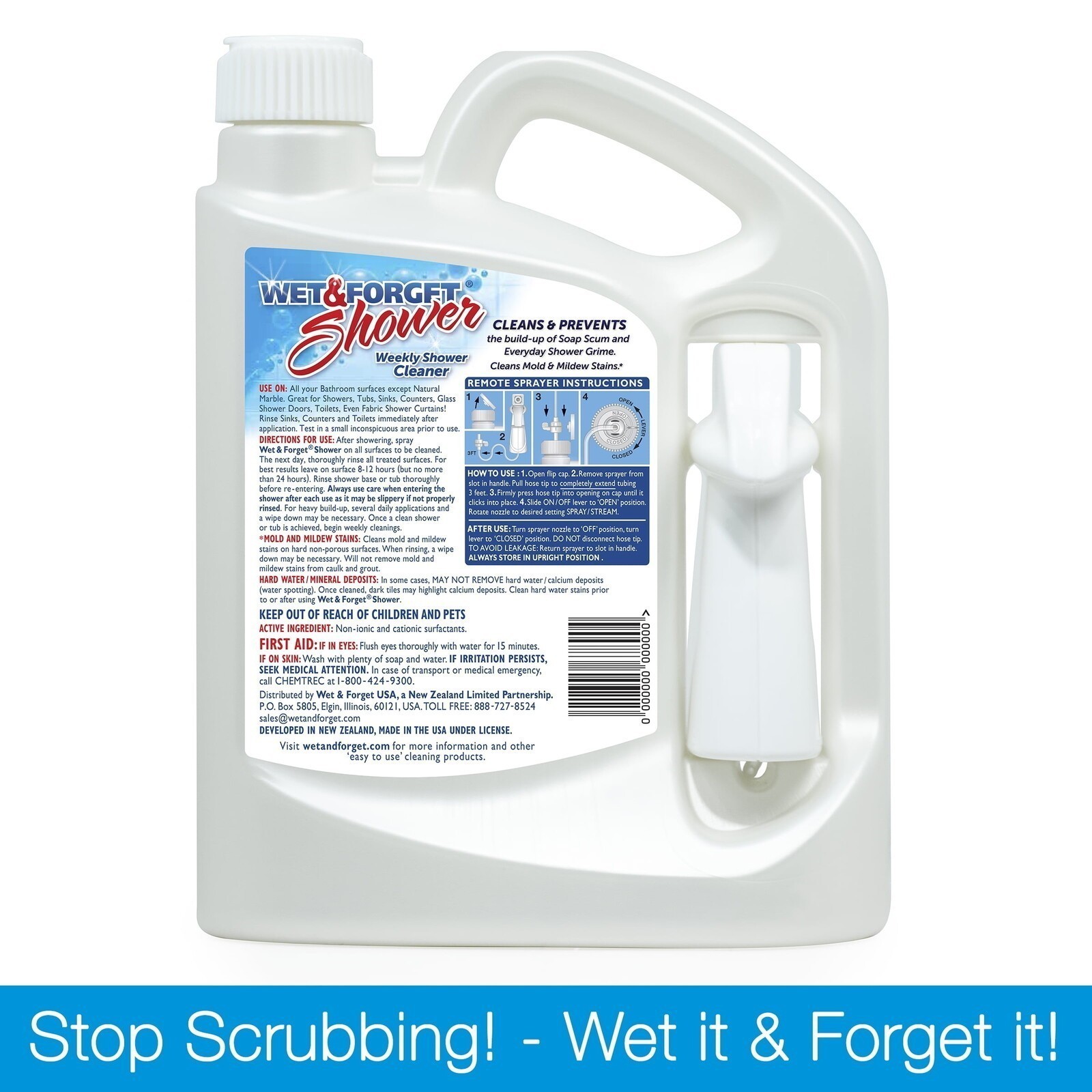 Weekly Shower Cleaner No Scrub Spray Safe All Surfaces Vanilla Scent 64 Fl Oz US
