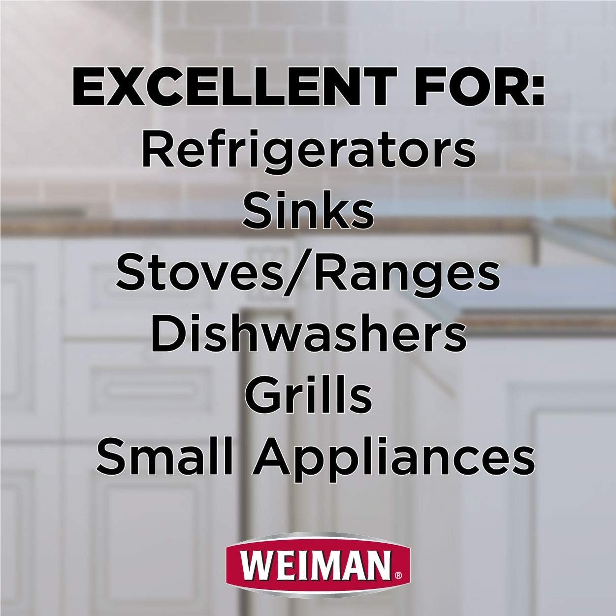 Weiman Stainless Steel Cleaner and Polish – Streak-Free Shine for Refrigerators,