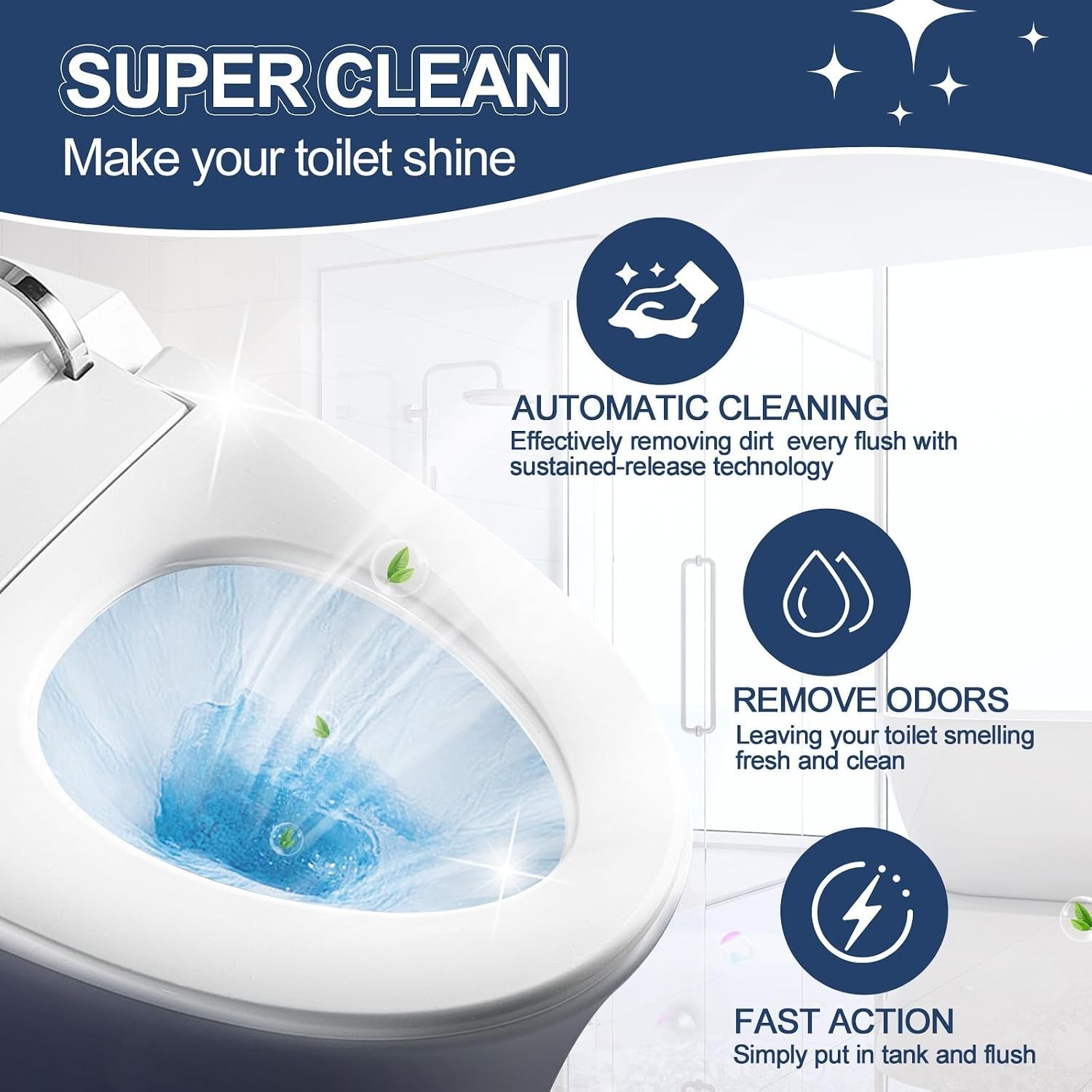 Effortless Toilet Maintenance: Long-Lasting Blue Cleaning Tablets – 2300 Flushes