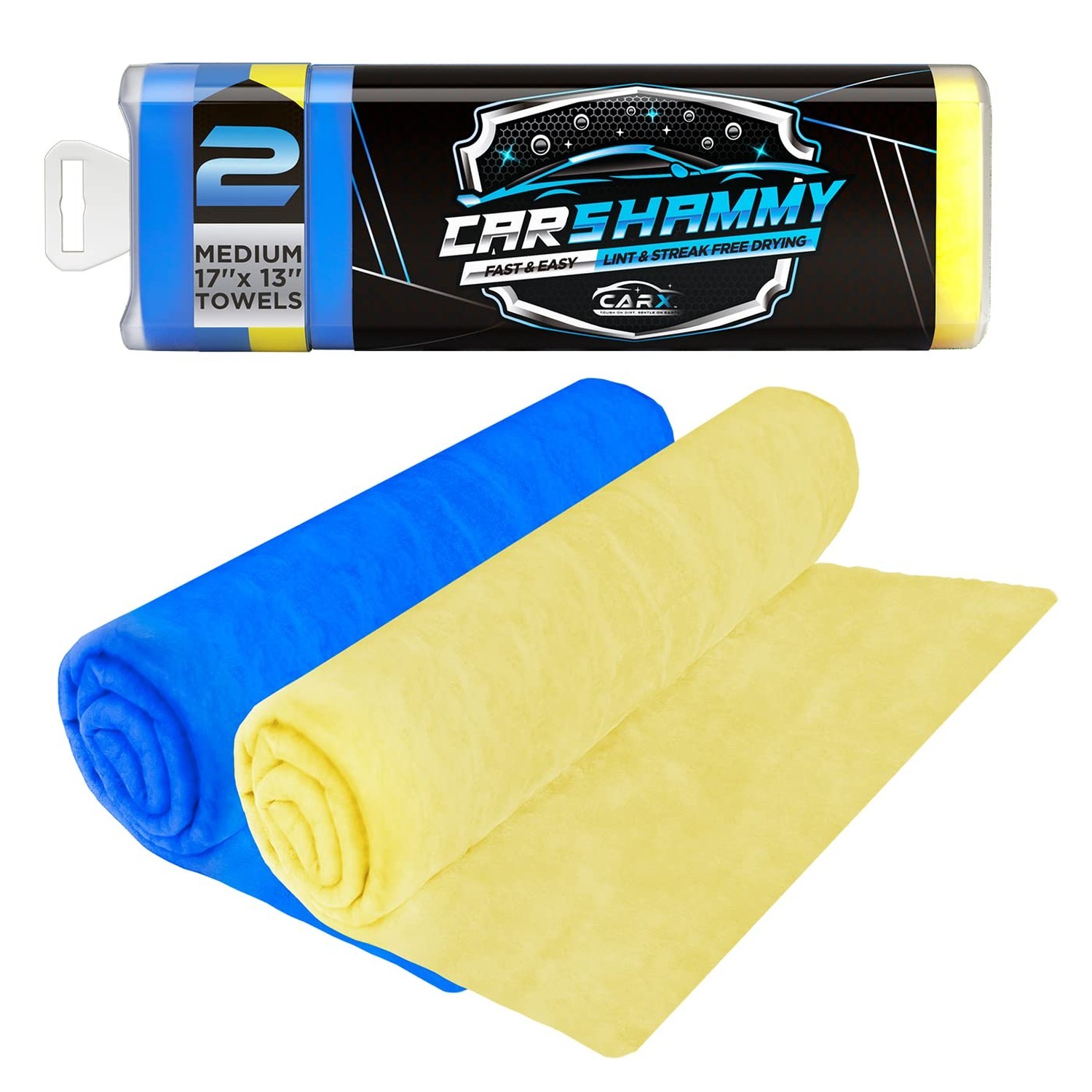 CarX Shammy Towel 17″ x 13.5″ – Super Absorbent and Scratch-Free Car Drying C…