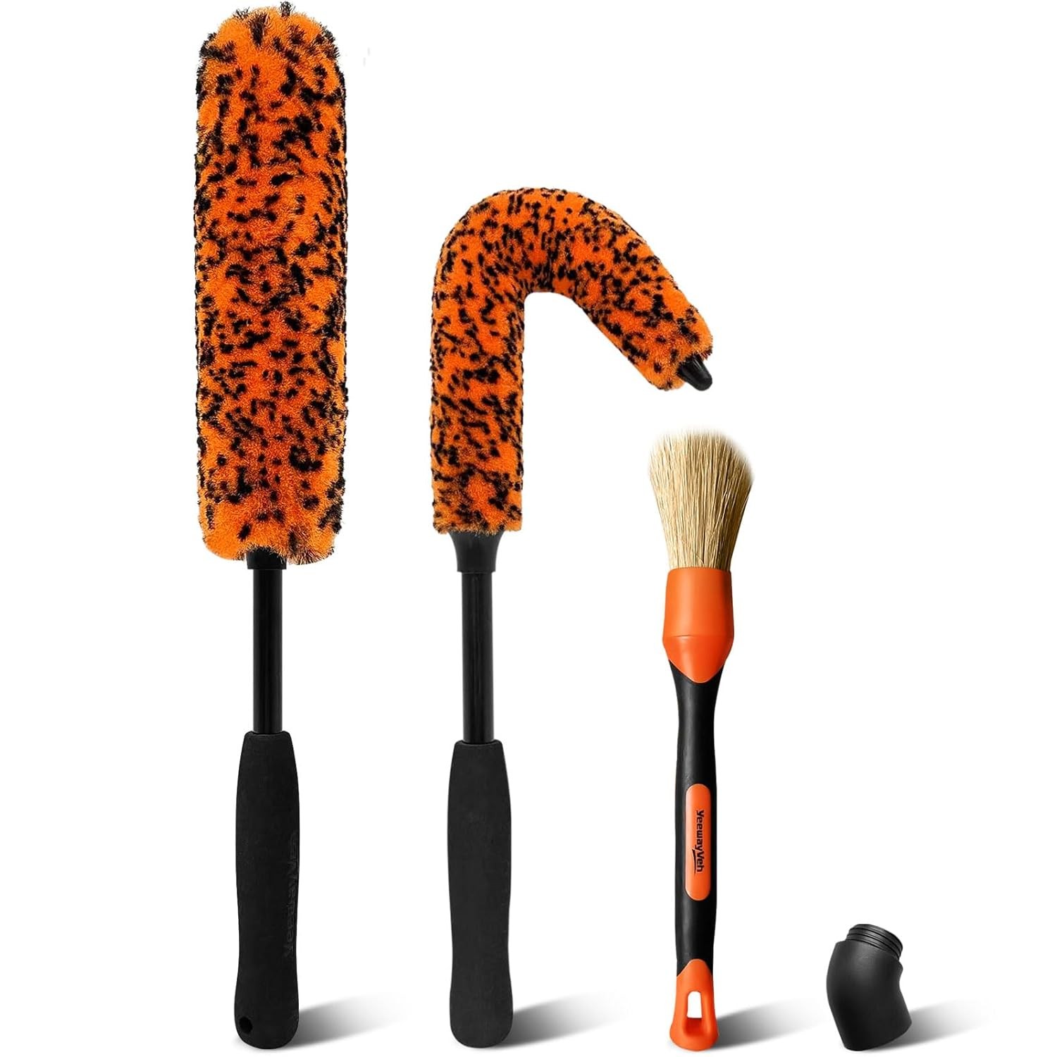 Car Wheel Brush Kit 3PCS Quick 360° Degree Rim Cleaner Brush Kit