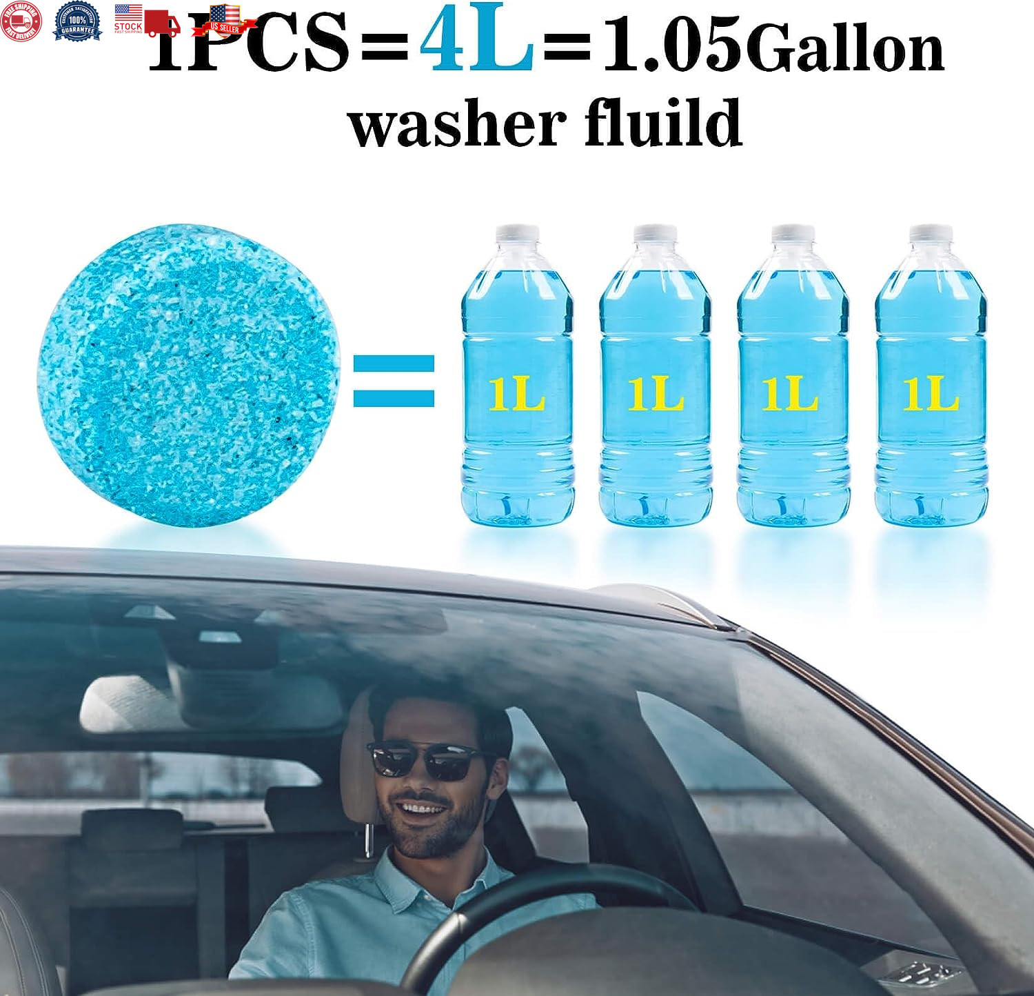 100 Car Windshield Washer Wiper Fluid Concentrated Tablets Removes Stains