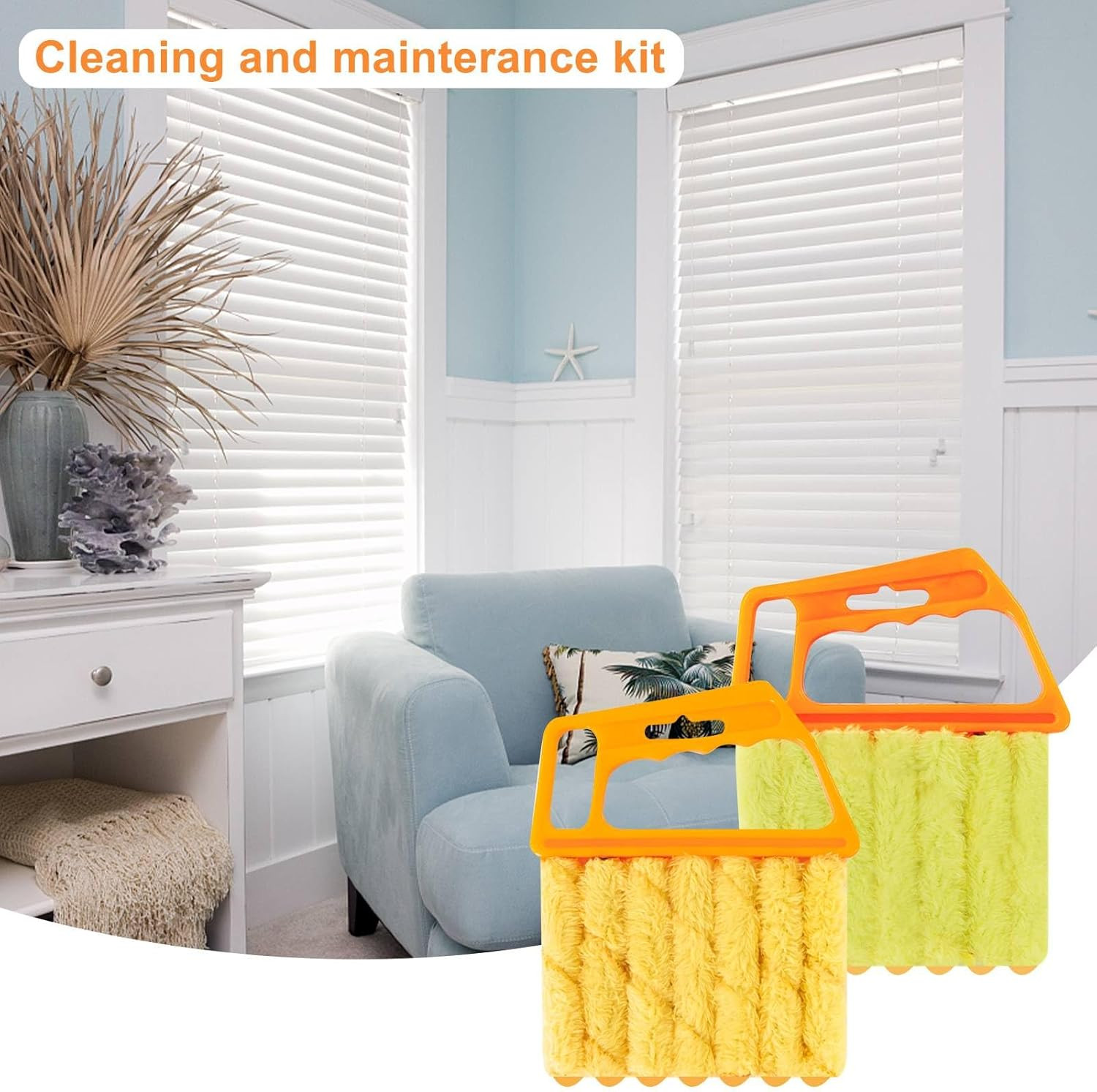 2 Pcs Blind Cleaner Duster Tool for Window Blinds Wood Mini Brush Cleaner