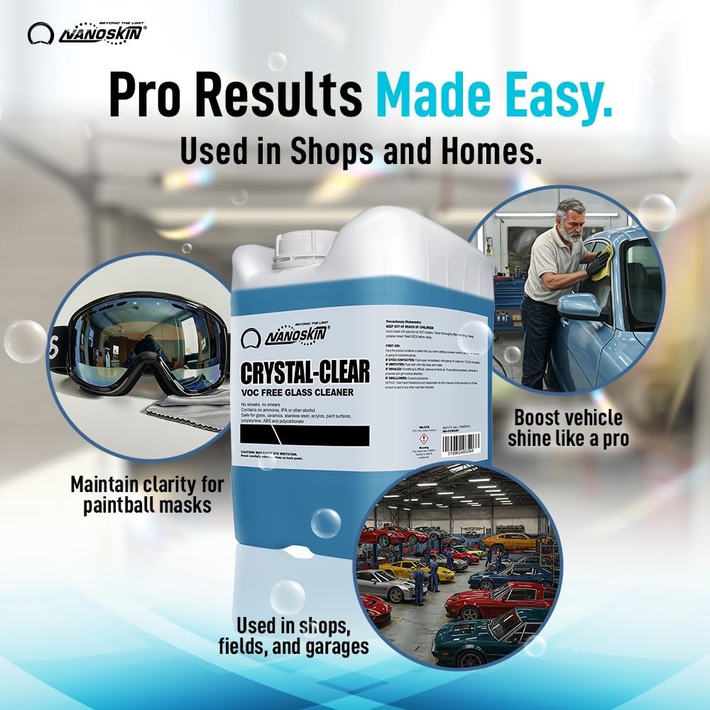 Eco-Friendly VOC-Free Glass Cleaner 5 Gallon – Ultra-Concentrated, Streak-Free F
