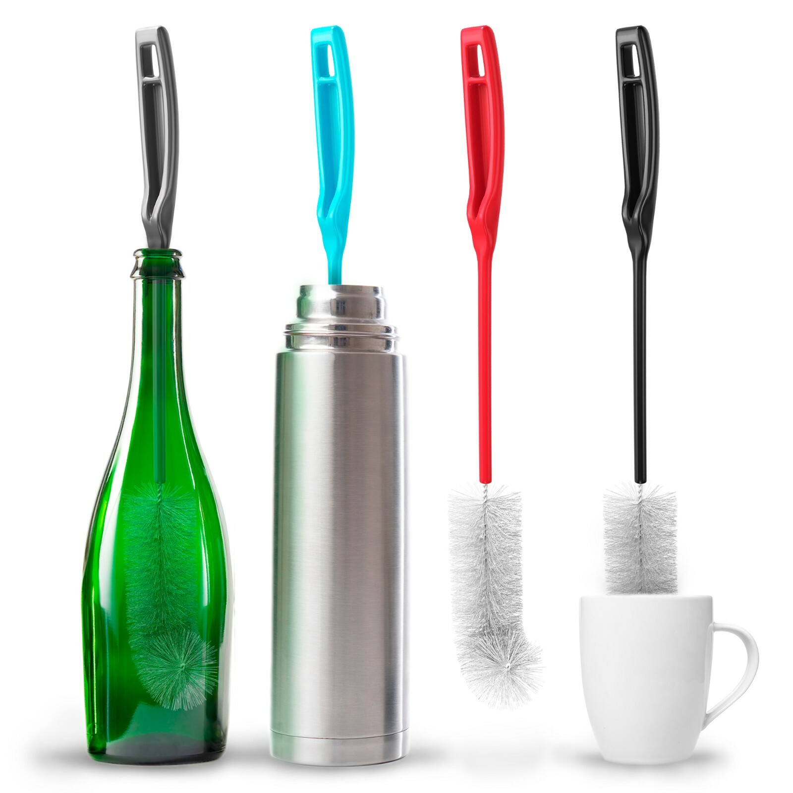 KONEX 17″ Long Bottle Cleaning Brush For Bottles, Wine glasses, Travel Mugs