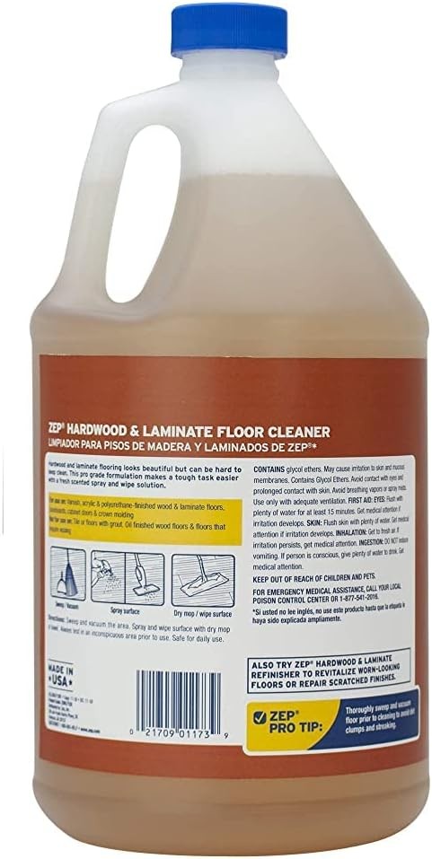 Zep Industrial Hardwood and Laminate Floor 128 Fl Oz (Pack of 1), Blue