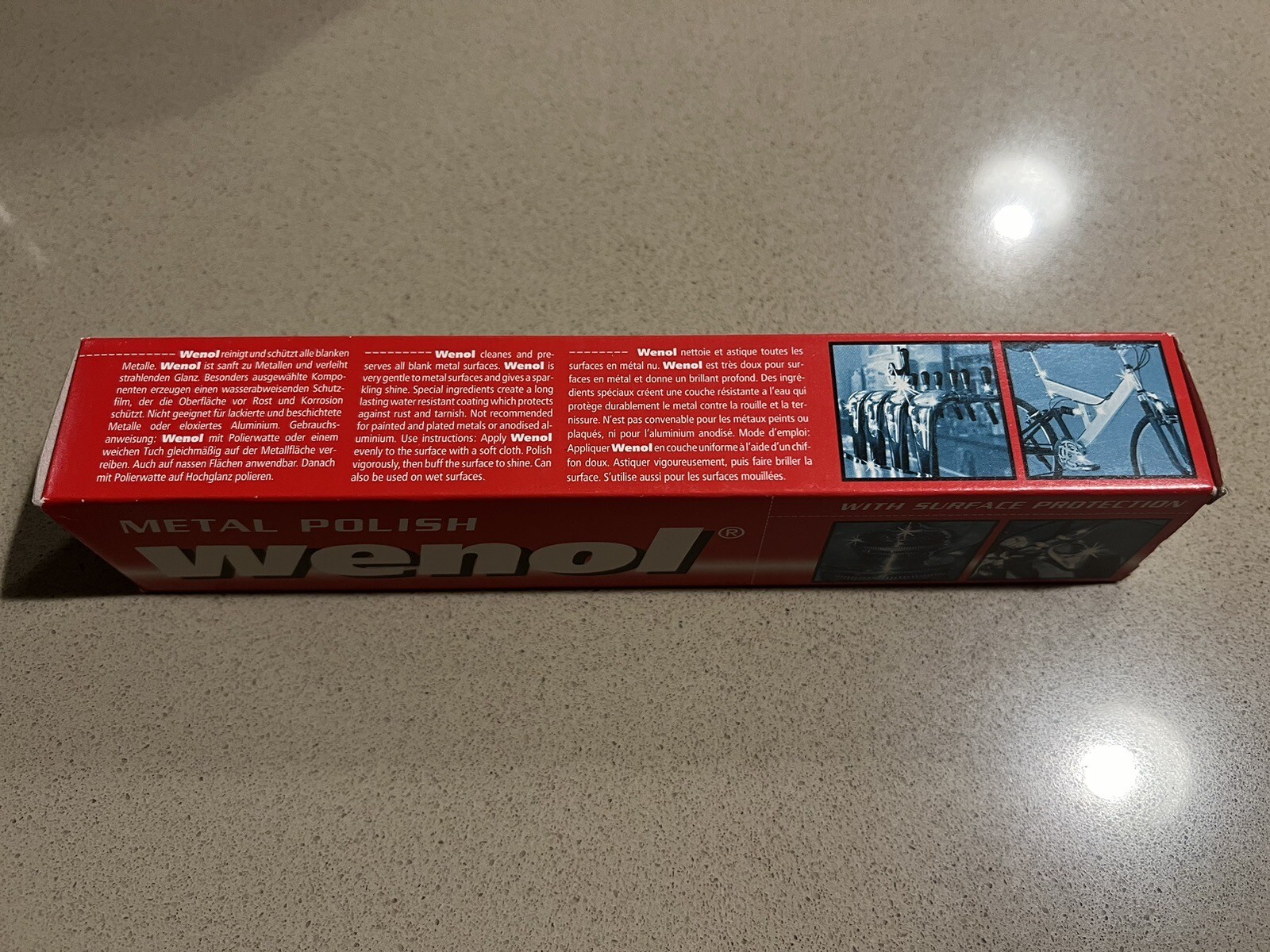 Wenol Metal Polish with Surface Protection, 100mL / 4oz Red Box