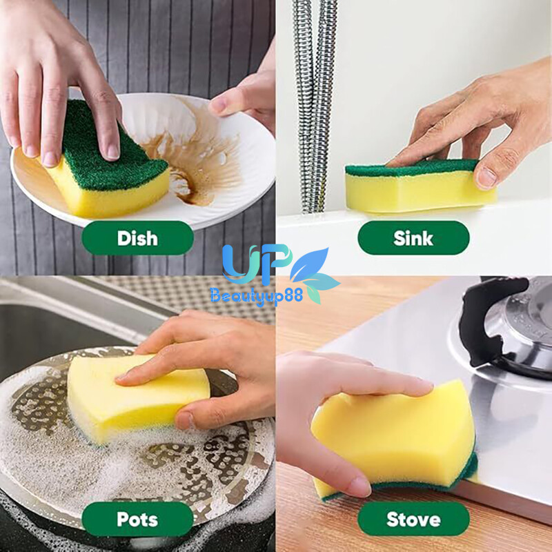 LOT 6~72Pcs Heavy Duty Scrub Sponges Washing Dishes Cleaning Kitchen Dish Sponge