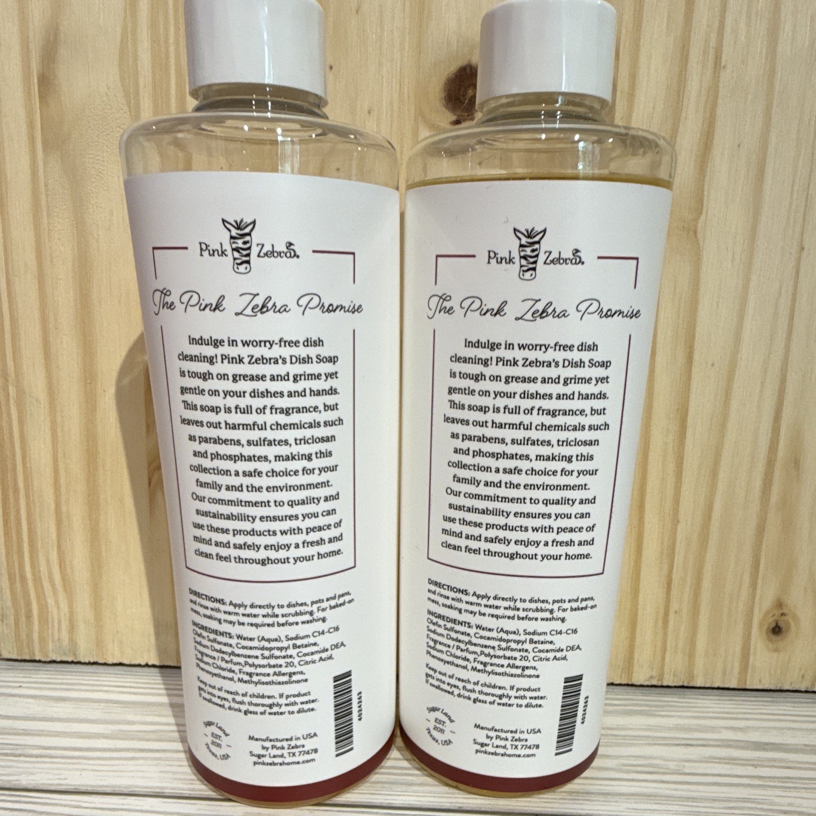 Pink Zebra Liquid Dish Soap Holiday Home 16 fl oz 2-Pack Cruelty-Free