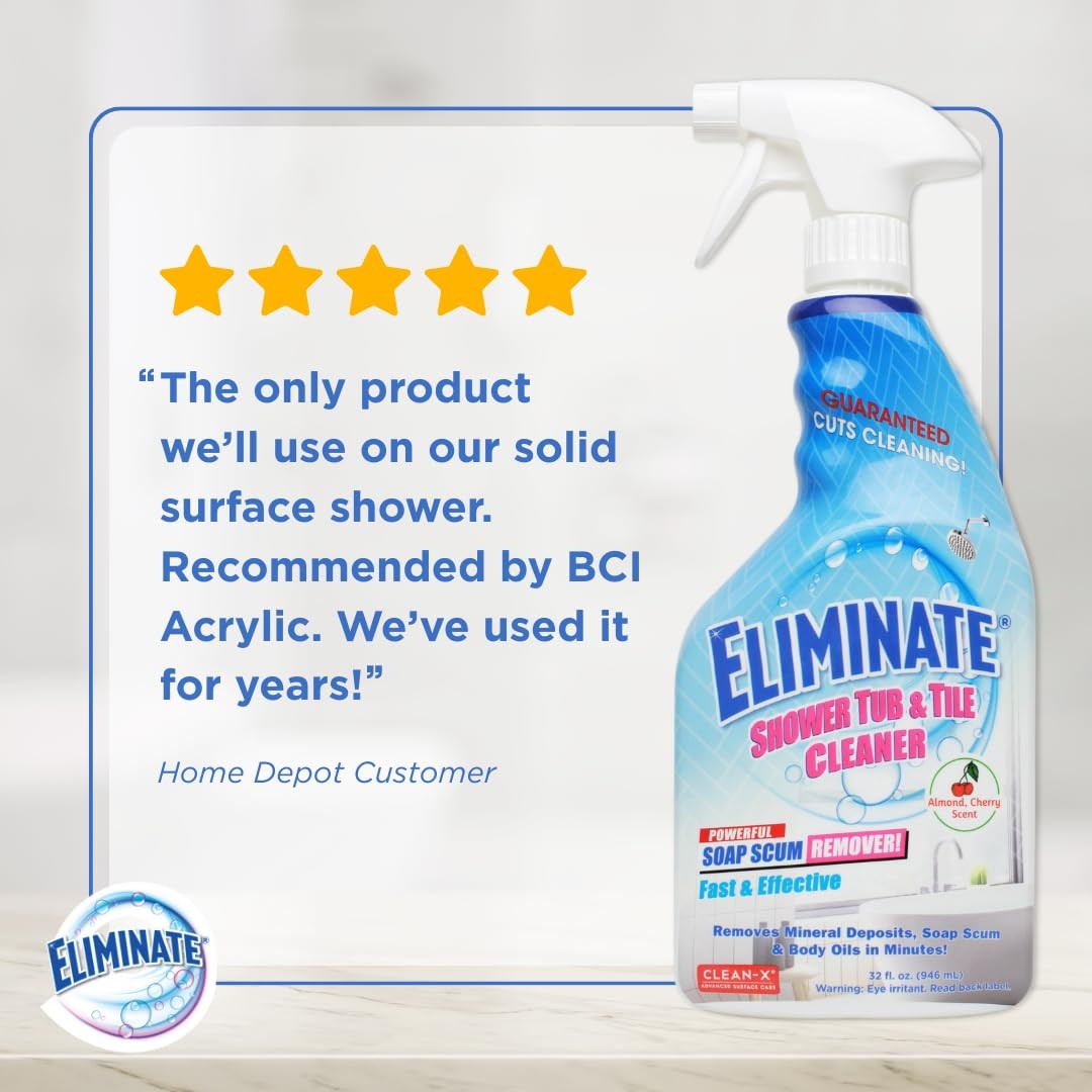 Clean-X Eliminate Shower Tub & Tile Cleaner- 32 fl oz. – 16 Fl Oz (Pack of 2)