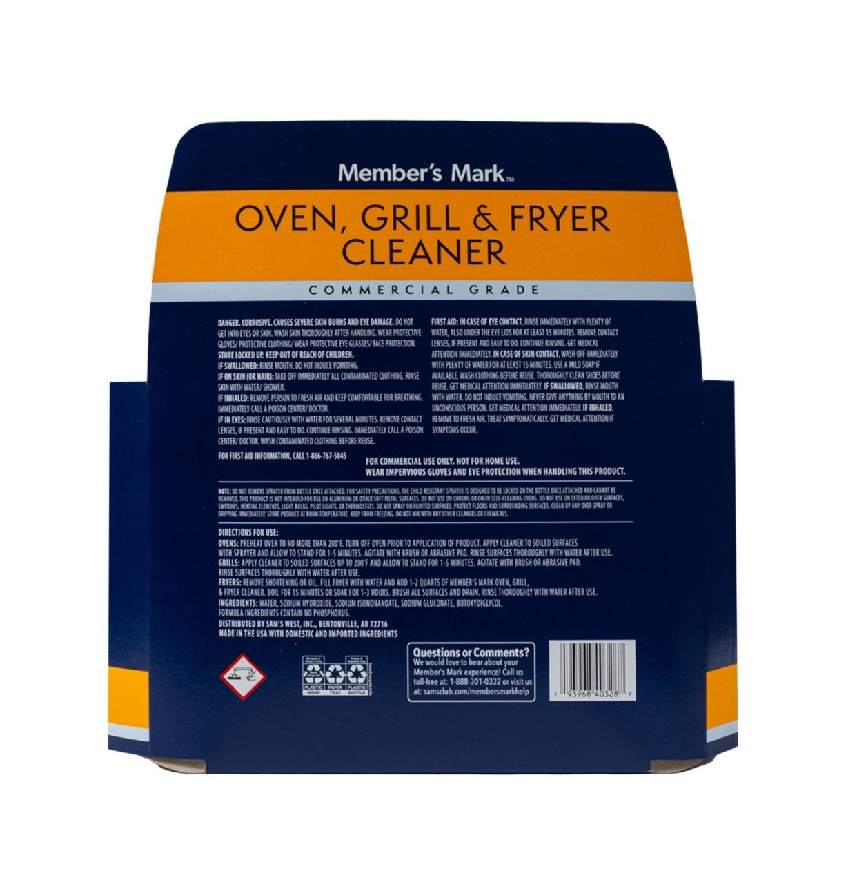 6 PACK – Member’s Mark Commercial Oven, Grill and Fryer Cleaner (32 oz.)