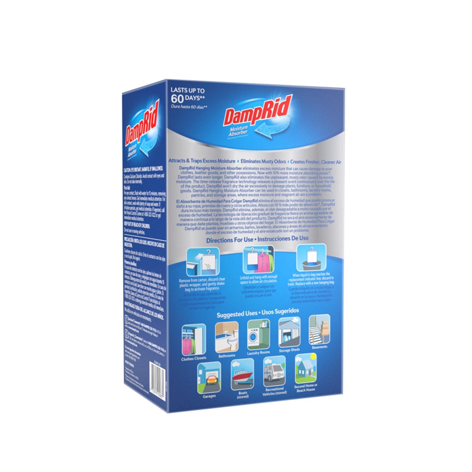 DampRid Hanging Moisture Absorber Pure Linen Scent 15.4 oz 3 pk (Pack of 4)