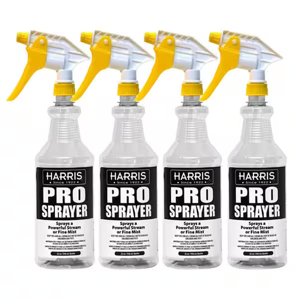 Harris Chemical Resistant Pro Spray Bottle With Adjustable Tip (32 oz ) 4 Pack