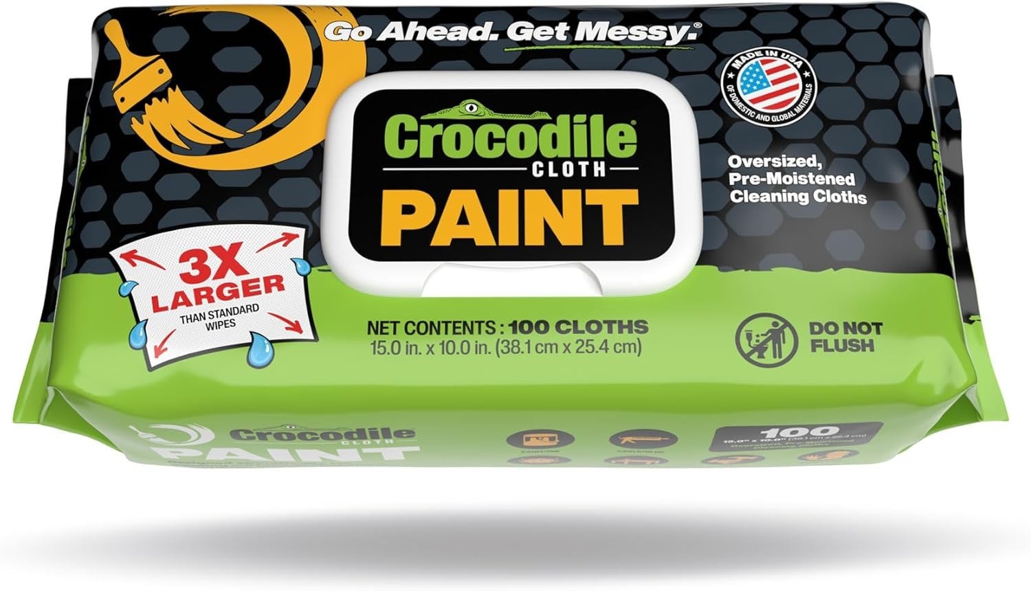 Paint Cleaning Wipes – 100 Count 15″ x 10″ Heavy-Duty Cleaning Cloths for Pai…