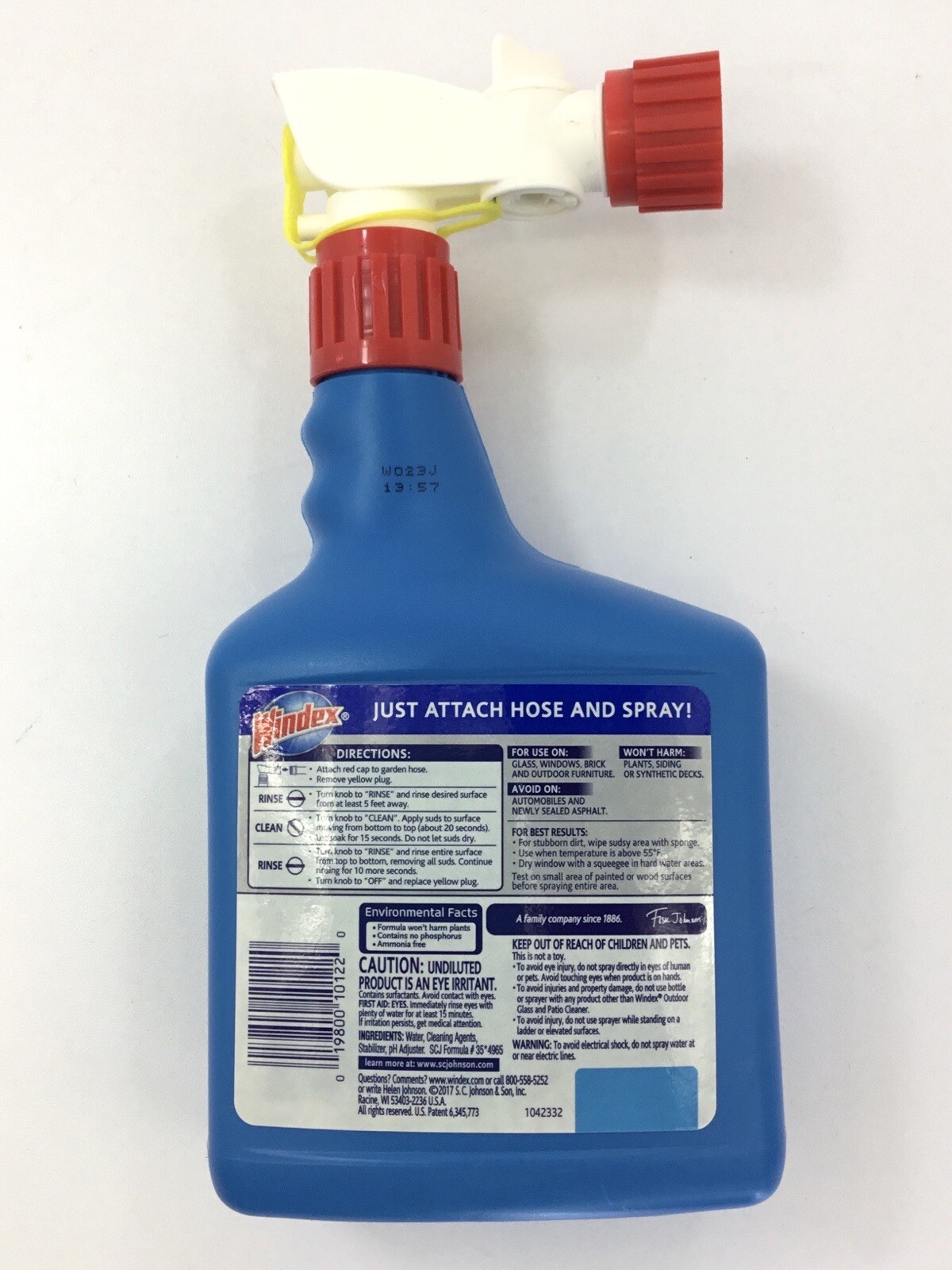 Windex Outdoor Glass & Patio Cleaner, 32oz Streak Free Shine Attaches to hose
